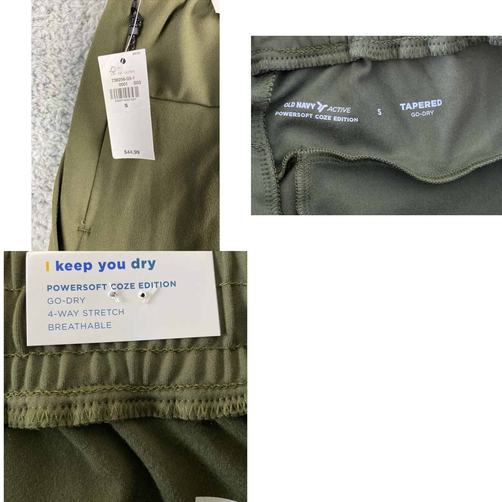 Old Navy Old Navy Pants Men's Size S Olive Green Essentials Track Pants Slim Fit Pocket Mens Fashion Activewear - Size US 29 - 8 Thumbnail