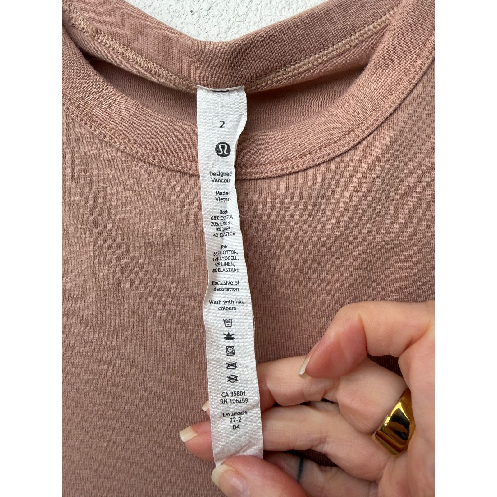Lululemon Lululemon Tan Cropped Tee Women 2 Cotton Blend Size XS / US 0-2 / IT 36-38 - 8 Thumbnail