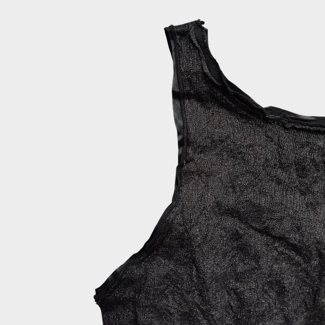 Shellac Shellac glitter leather trim vkei sleeveless tee Size US S / EU 44-46 / 1 - 4 Thumbnail