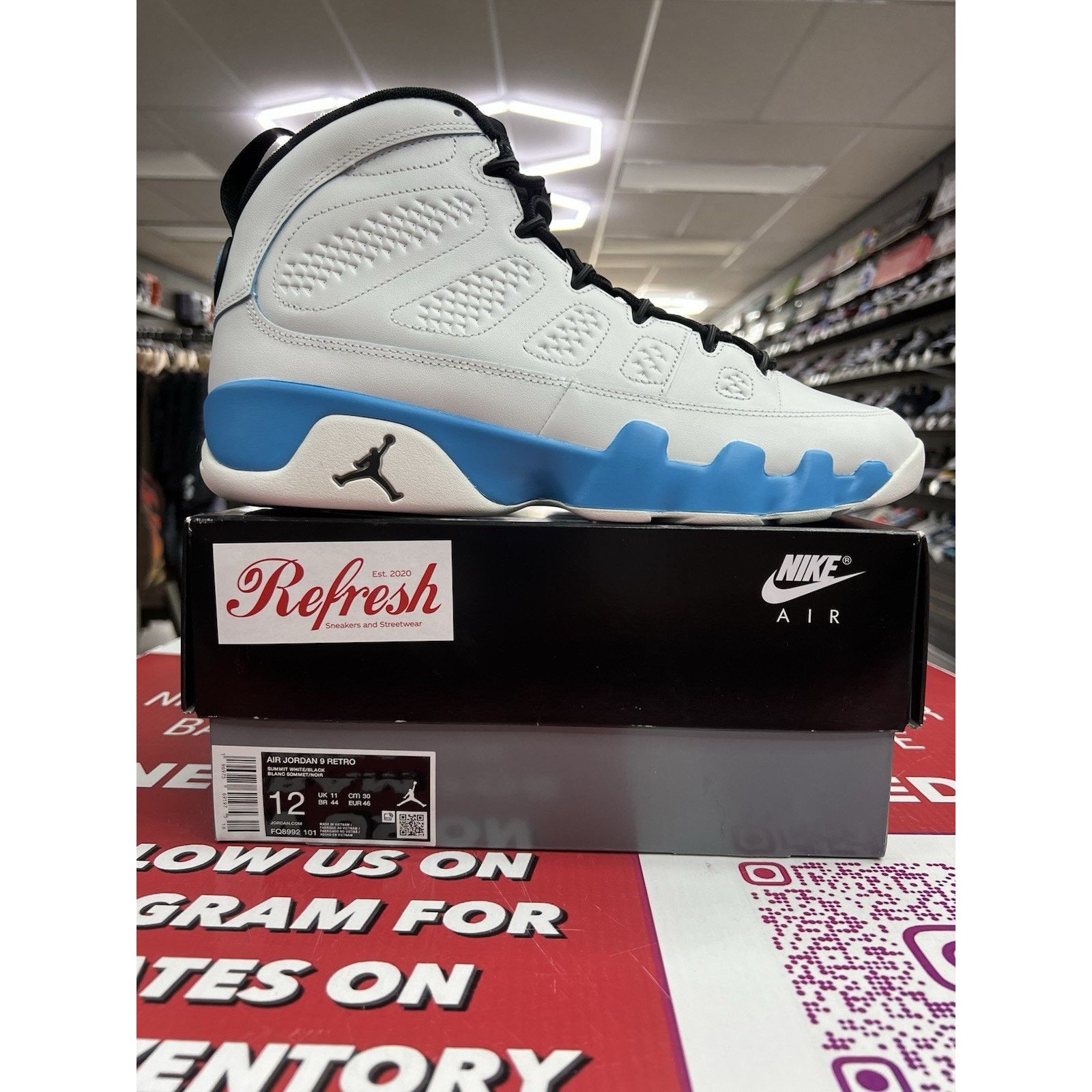 Jordan Brand Air Jordan 9 Retro Powder Blue (2024) Size 12 (FQ8992-101) Size US 12 / EU 45 - 1 Thumbnail