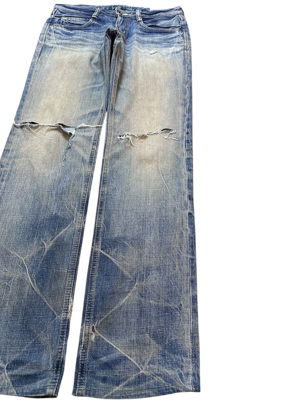 Japanese Brand Vintage Brappers Mudwash Ripped Distressed Denim Size US 31 - 4 Thumbnail