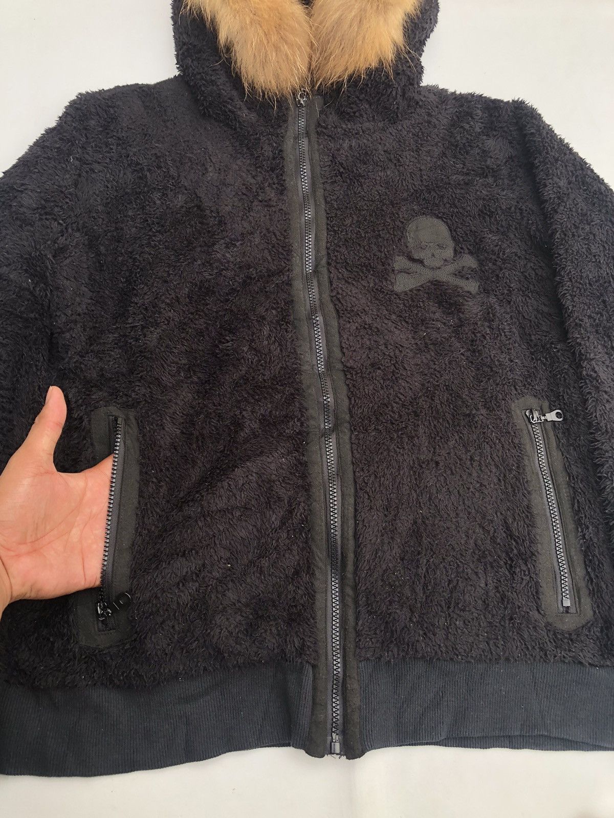 If Six Was Nine Japan Faux Fur Hoodie Dark Skull Rock Punk Ifsix Style Size US L / EU 52-54 / 3 - 8 Thumbnail