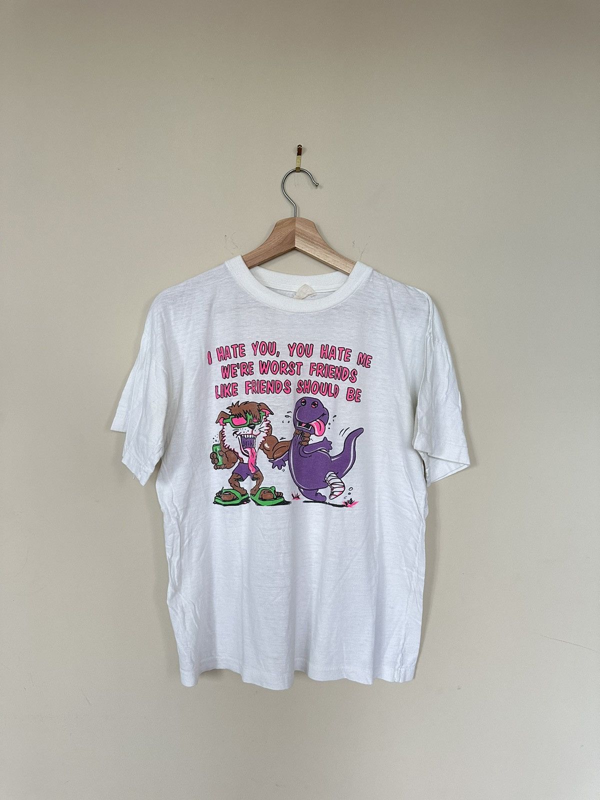 Cartoon Network × Vintage Vintage 90s Barney Taz Were Worst Friends Cartoon T-Shirt Size US S / EU 44-46 / 1 - 1 Thumbnail