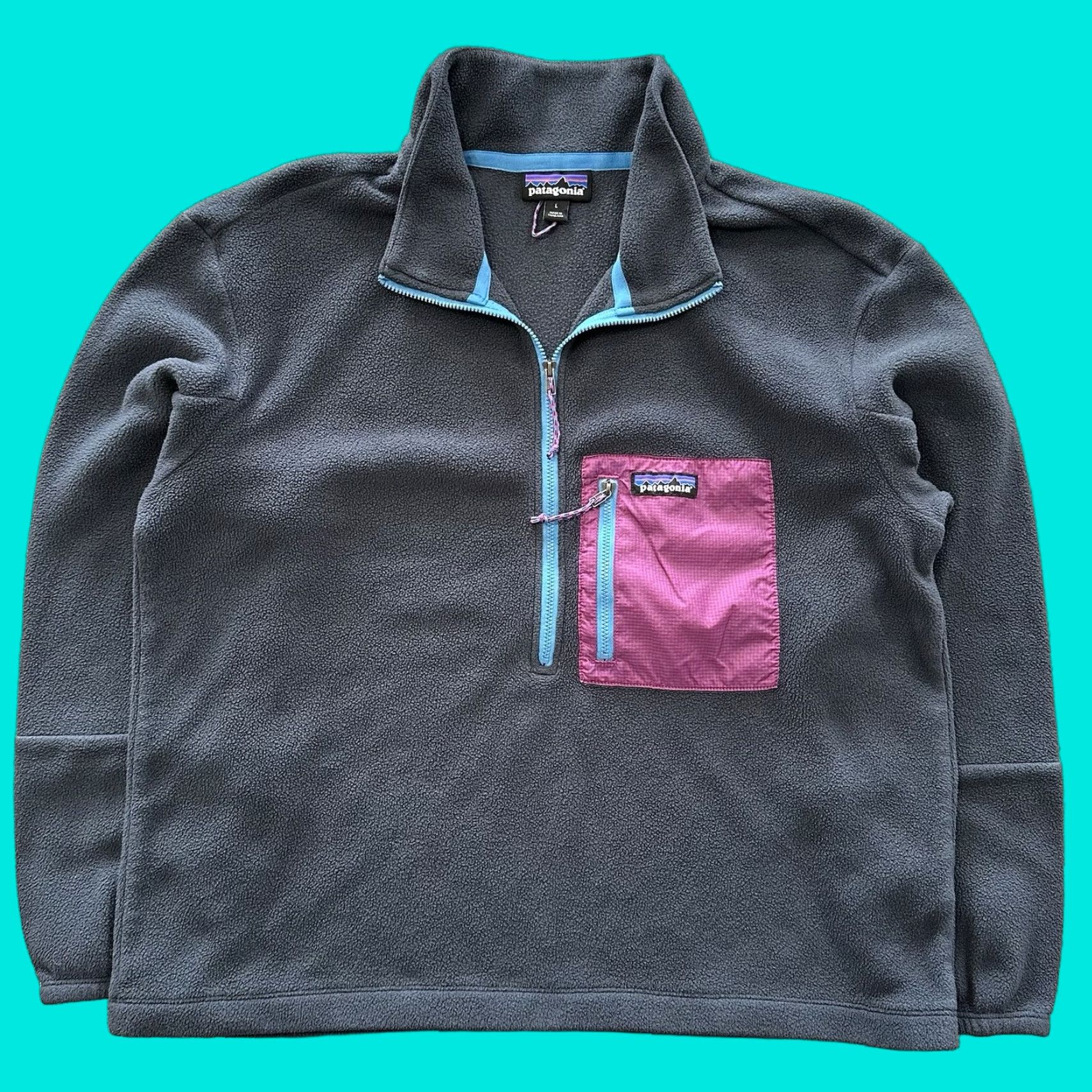 Patagonia Patagonia Pullover Hoodie Sweatshirt Womens L Blue 1/2 Zip Fleece Mock Neck Full Zip Size L / US 10 / IT 46 - 1 Thumbnail