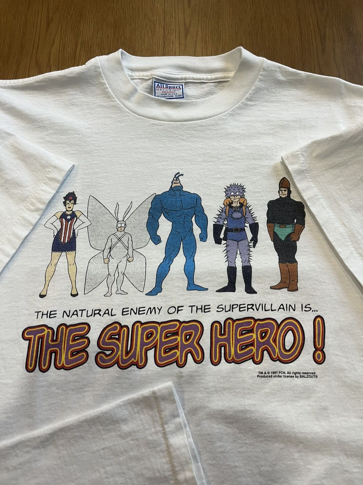 Arts & Science Vtg The Tick The Super Hero & Villain !1994’s Cartoon Tshirt Size US XL / EU 56 / 4 - 8 Thumbnail