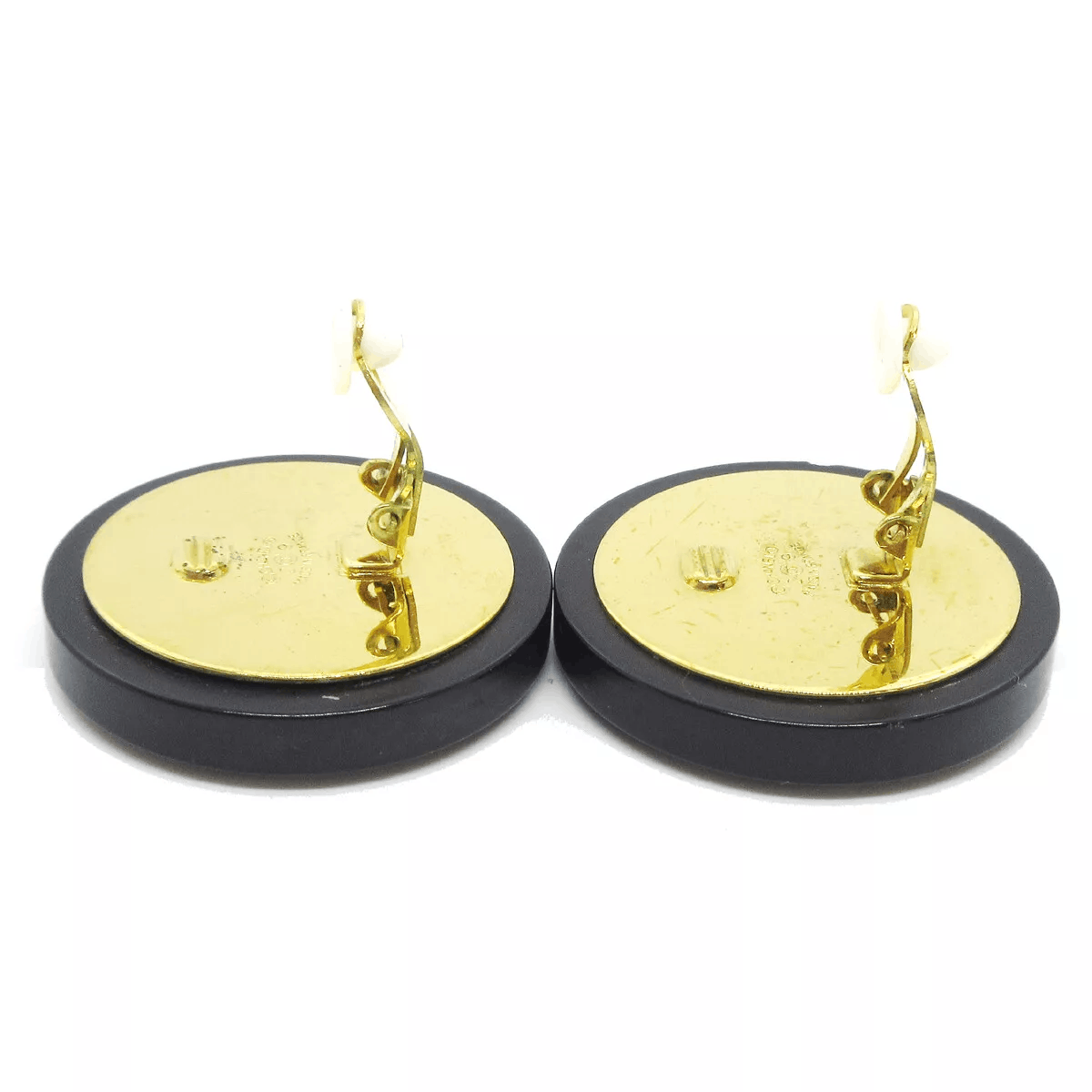 Chanel CHANEL Huge Button Motif Earrings Black Clip Size ONE SIZE - 9 Thumbnail