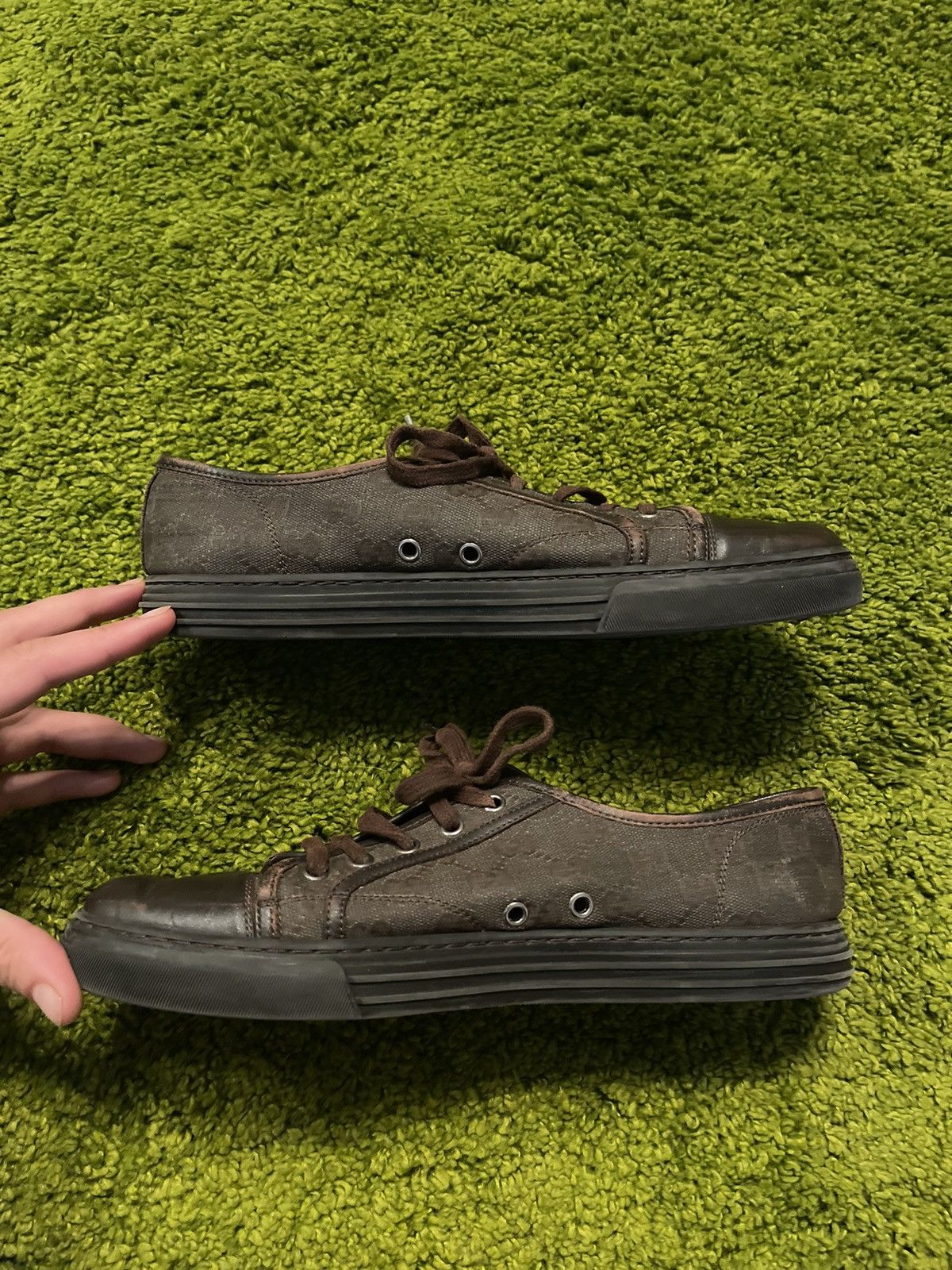 Designer × Gucci Gucci GG monogram leather sneakers Size US 8 / EU 41 - 6 Thumbnail