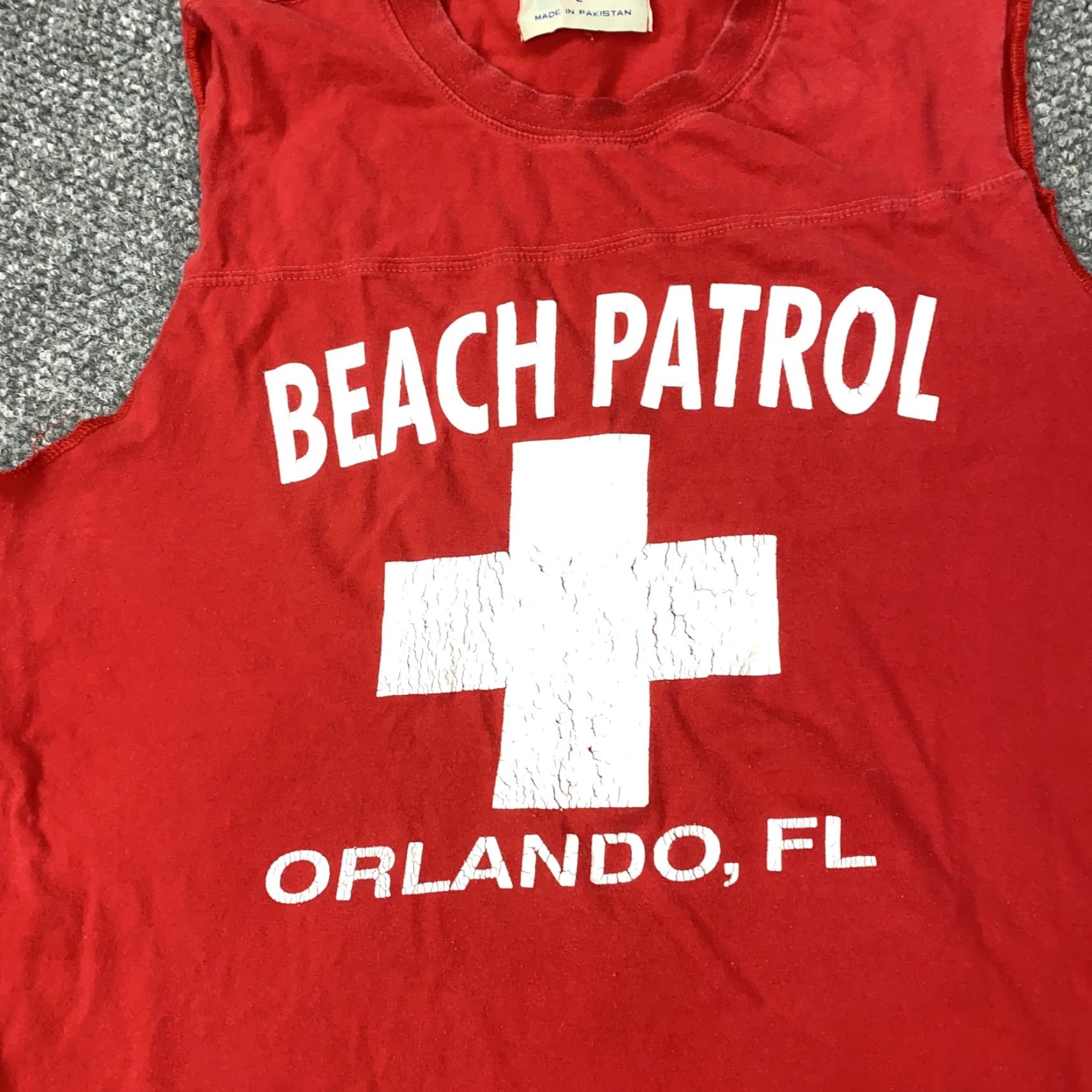 Other VINTAGE Beach Patrol T-Shirt Men Large Red Florida 90s Lifeguard Graphic Summer Size US L / EU 52-54 / 3 - 2 Thumbnail