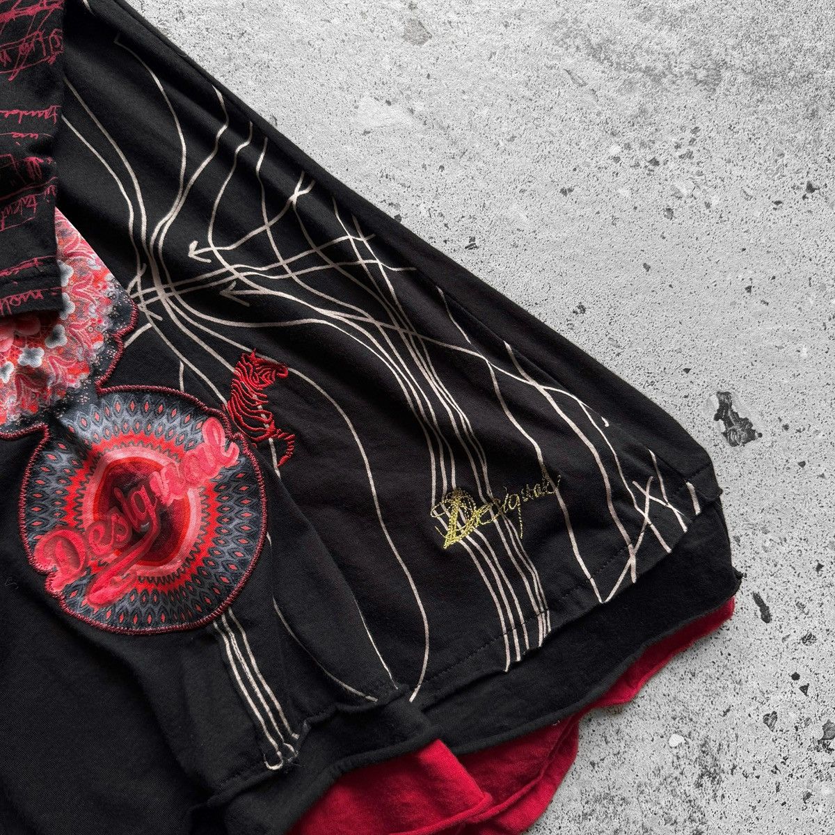 Desigual Desigual Womens Black Red Long Sleeve V-Neck Mini Dress Size XS / US 0-2 / IT 36-38 - 5 Thumbnail