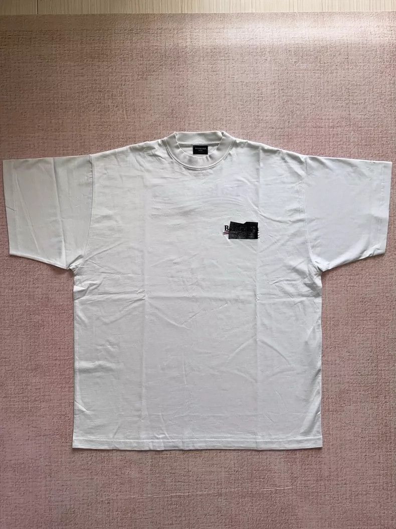 Balenciaga Balenciaga Logo Tape Wave Short Sleeve T-Shirt Size US XXL / EU 58 / 5 - 1 Thumbnail