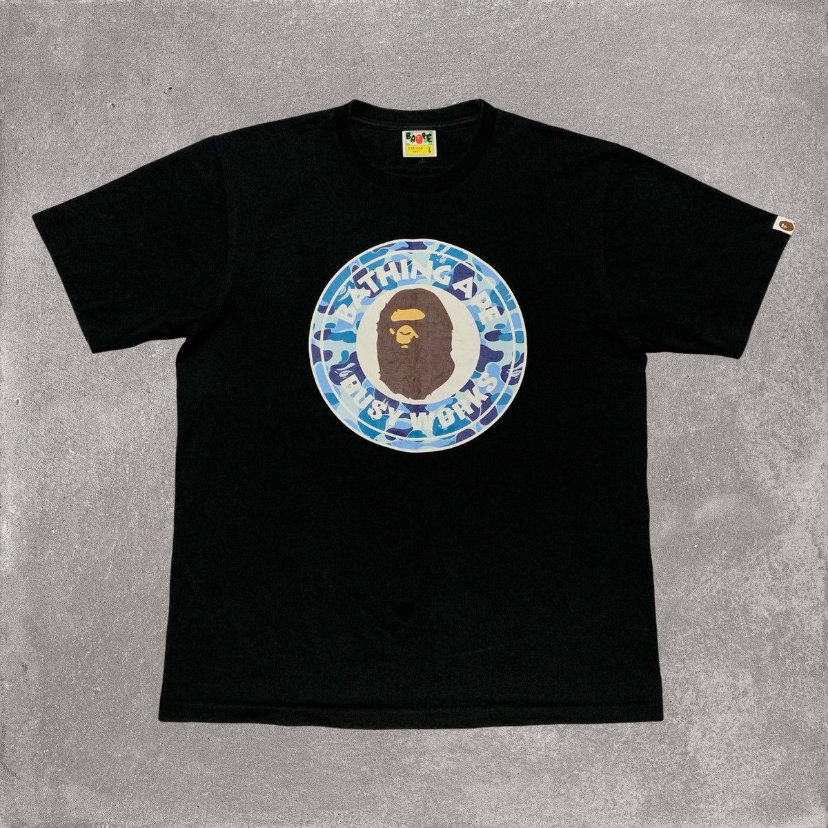 Bape Bape Large Busy Works Blue ABC Camo Black Tee A Bathing Ape Size US L / EU 52-54 / 3 - 1 Thumbnail