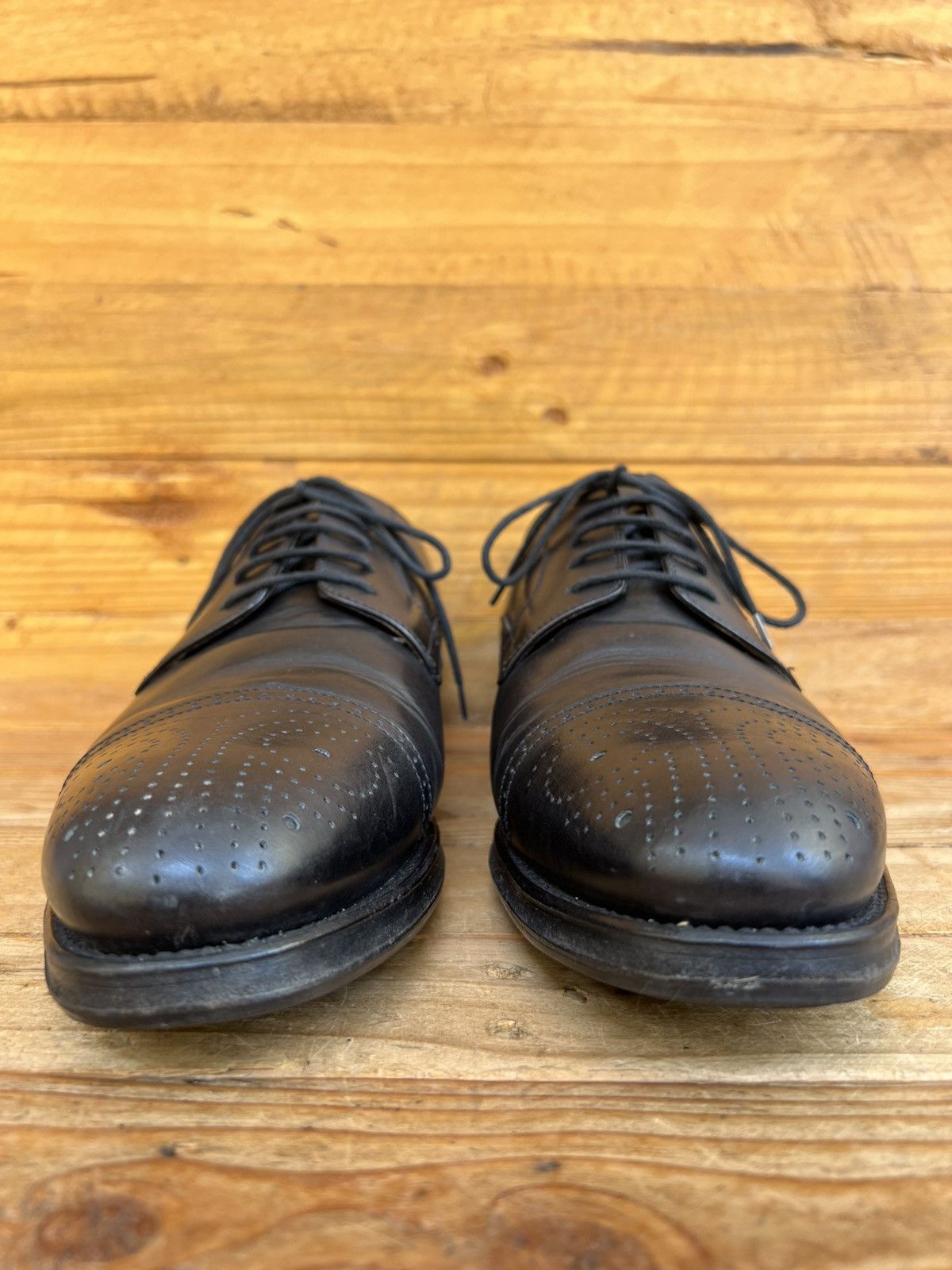 Gucci Gucci Black Leather Lace-up Perforated Cap Toe Dress Shoes Size US 8 / EU 41 - 5 Thumbnail