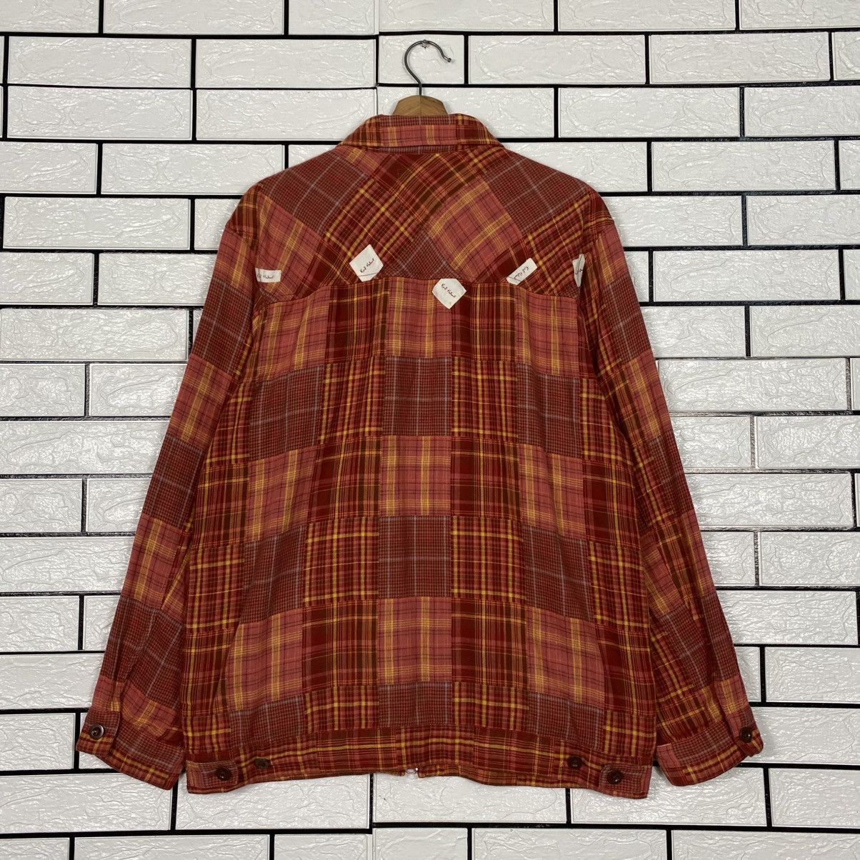 Issey Miyake 📌Vintage Wool Zipper Jacket Karl Helmut Tartan Design Size US L / EU 52-54 / 3 - 9 Thumbnail