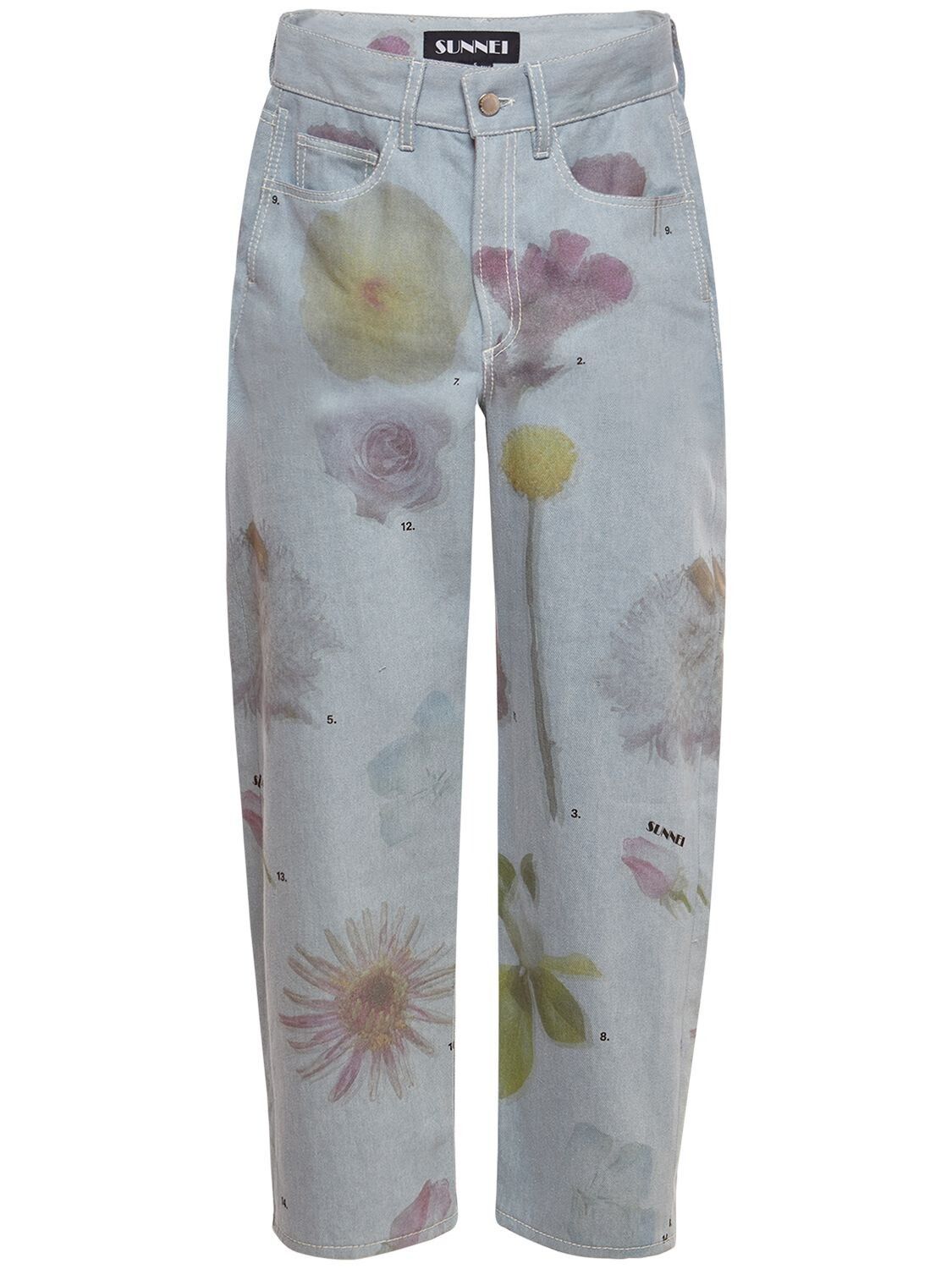 Sunnei o1mle0525 Flower Print Jeans in Multicolor Size 26" / US 2 / IT 38 - 1 Preview