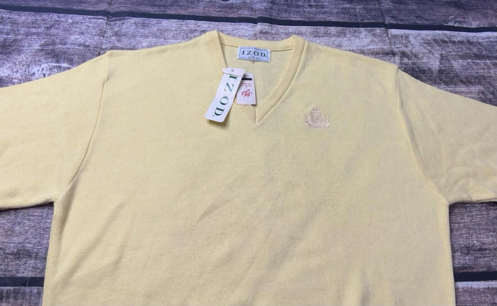 Izod VTG Izod Sweater Men's Large V-Neck Pullover Acrylic USA 80s Size US L / EU 52-54 / 3 - 4 Thumbnail