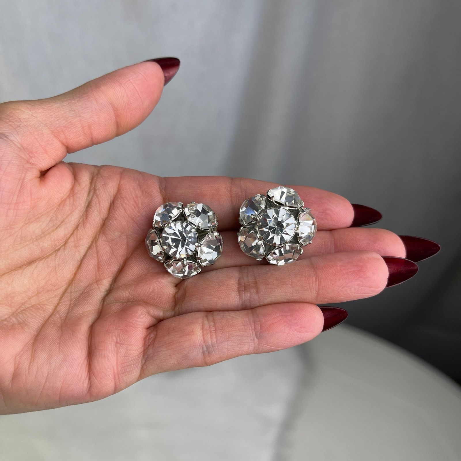Vintage VTG 80’s CC Courtenay Crystal Star Ball Earrings Rhinestone Size ONE SIZE - 18 Thumbnail
