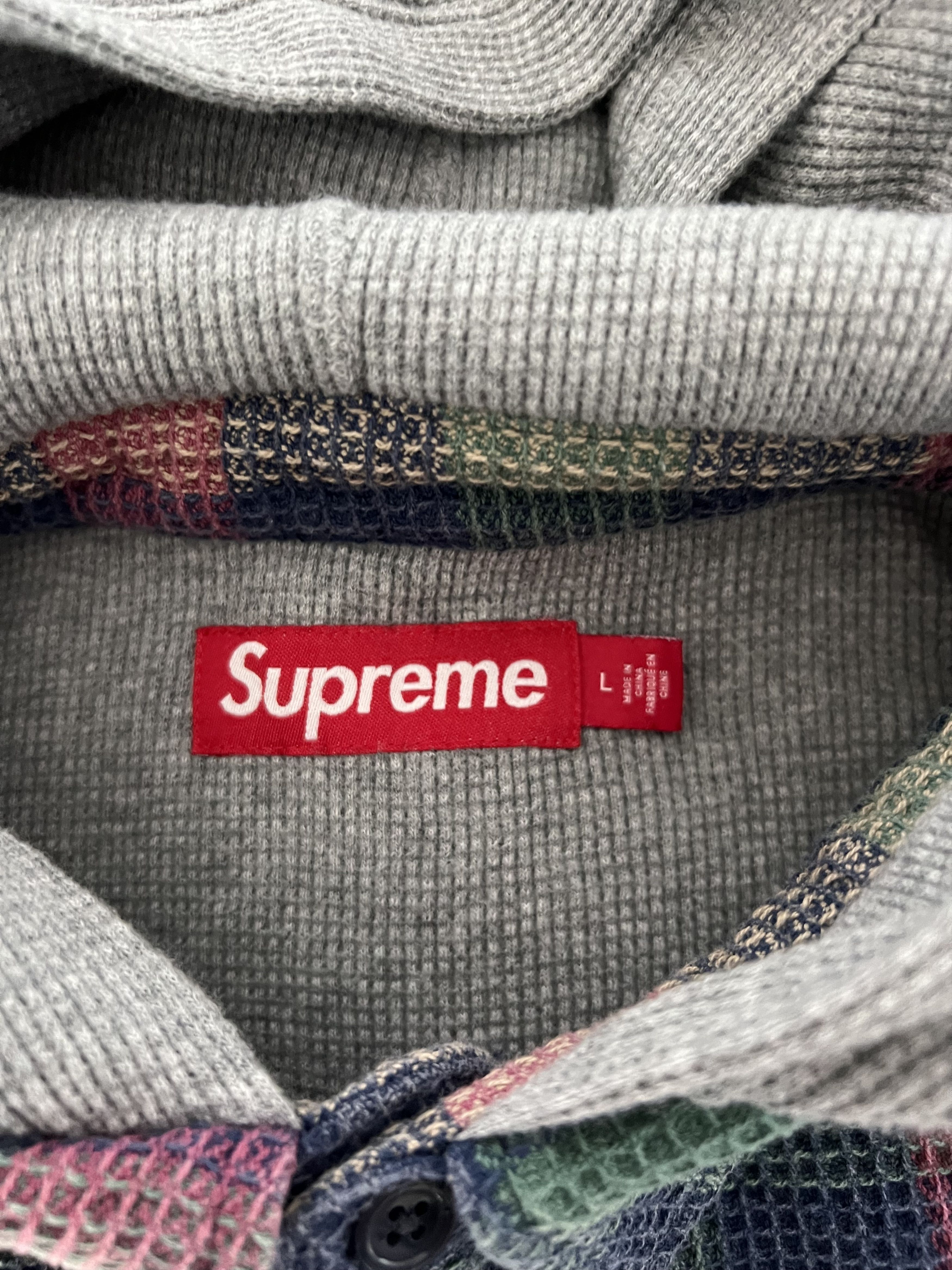 Supreme Supreme Waffle Plaid Hooded Shirt in Mulitcolor Size US L / EU 52-54 / 3 - 8 Thumbnail