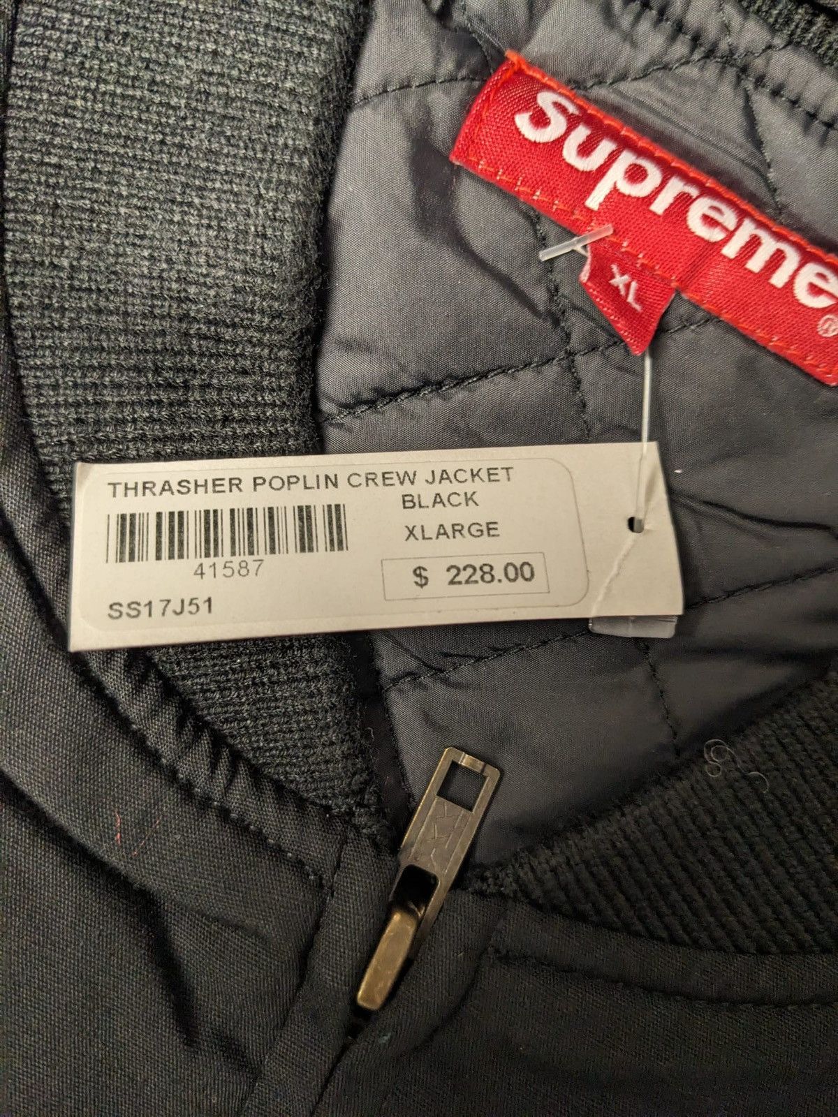 Supreme SS17 SUPREME THRASHER POPLIN CREW JACKET BLACK L Size US L / EU 52-54 / 3 - 6 Thumbnail