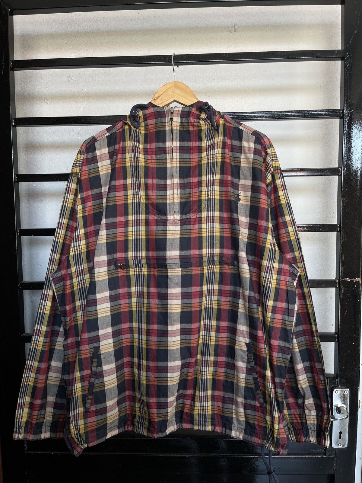 90s polo ralph lauren check anorak parka