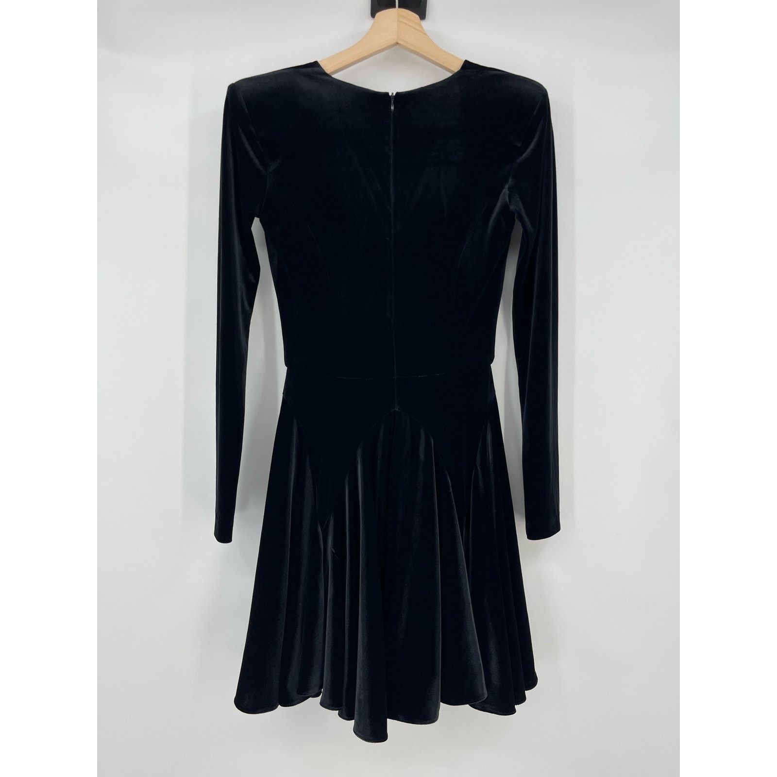 Other SELMACILEK | Black Velvet Skater Dress Long Sleeve Mini S Size S / US 4 / IT 40 - 5 Thumbnail