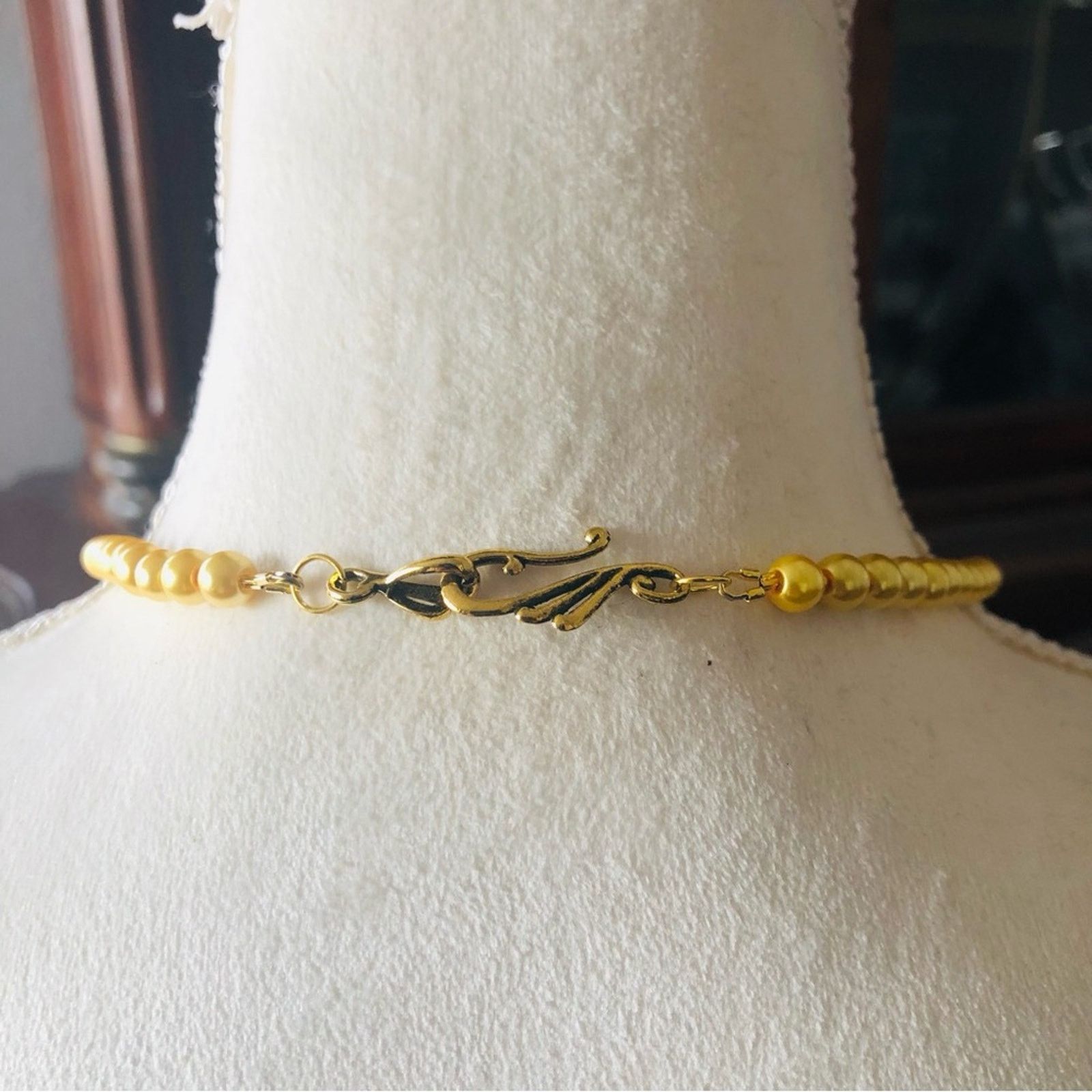Handmade Handcrafted repurpose stay gold cascade Pearl necklace Size ONE SIZE - 7 Thumbnail