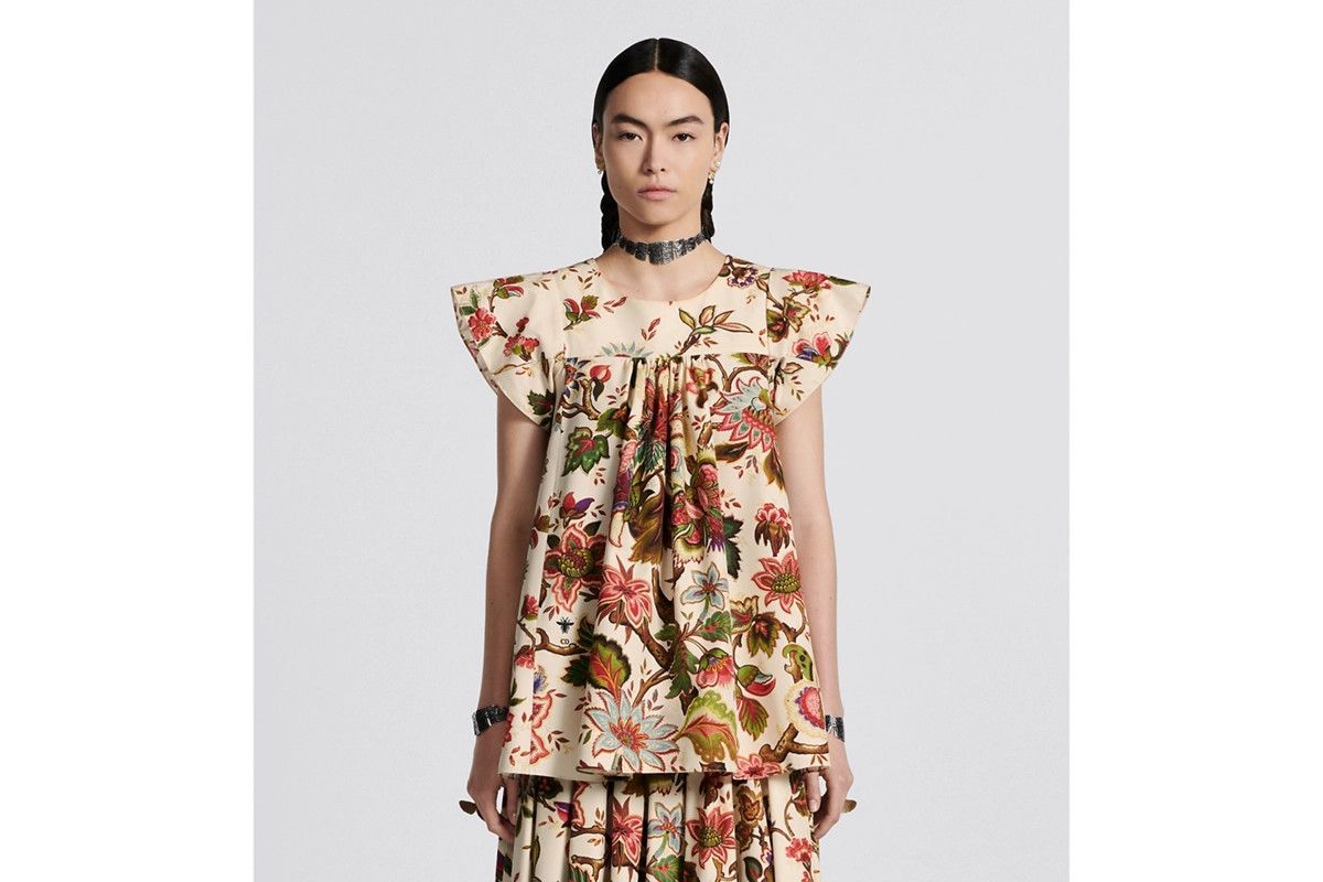 Dior o1bcso1str0225 Huipil Inspired Blouse in Multicolor Size M / US 6-8 / IT 42-44 - 4 Thumbnail