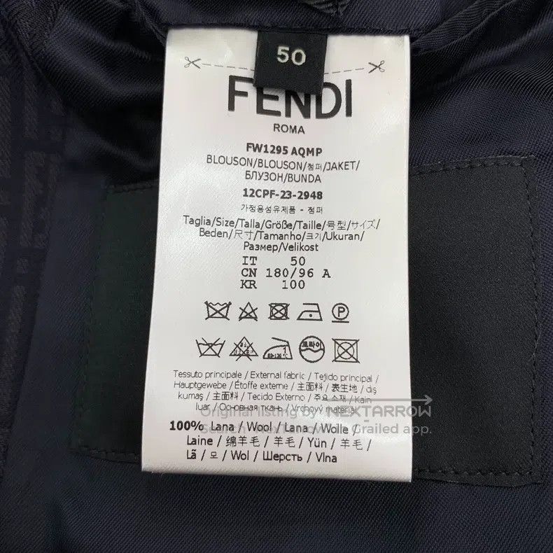 Fendi Fendi Navy blue logo letter full print hooded zipper wool Size US M / EU 48-50 / 2 - 6 Thumbnail