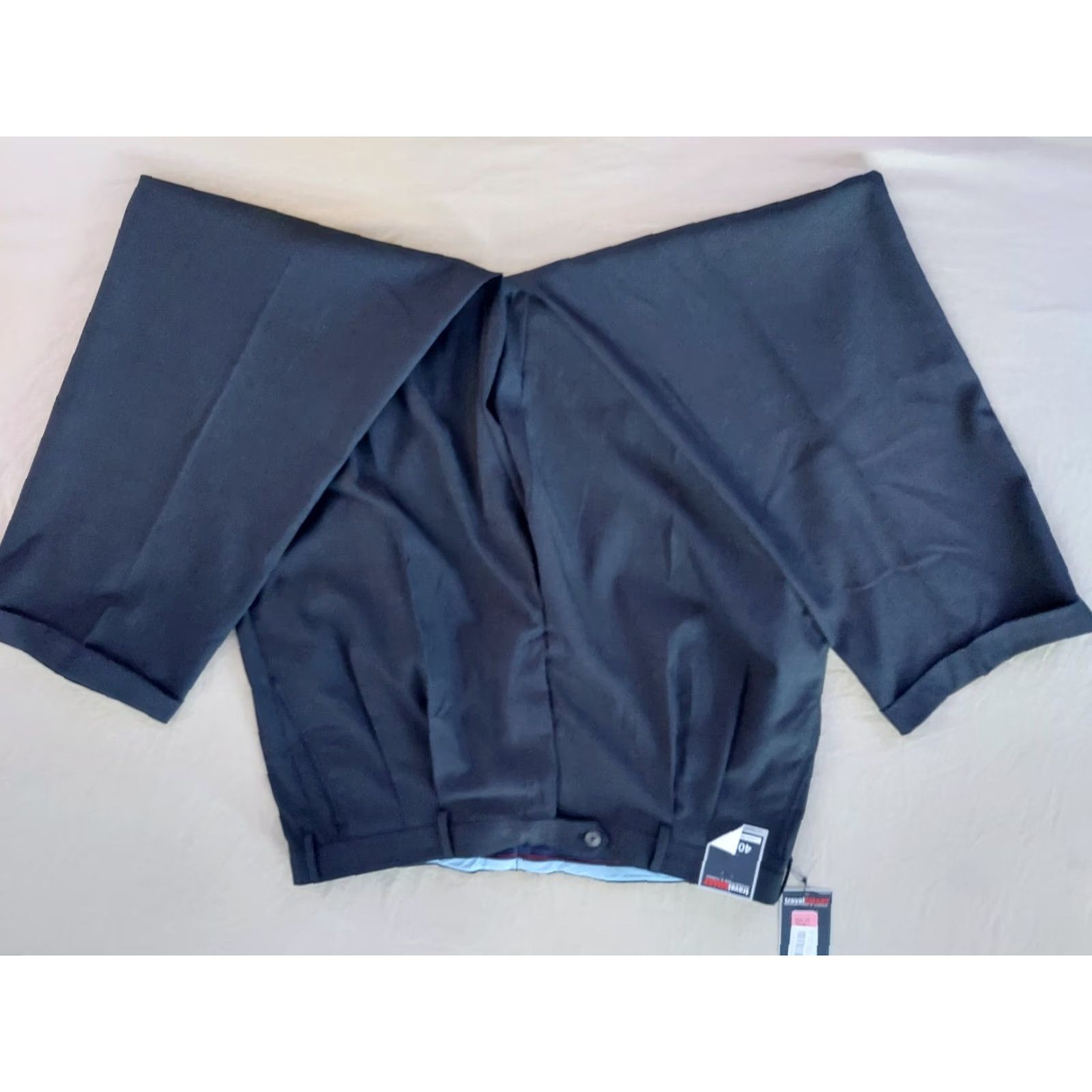 Roundtree & Yorke Mens Roundtree & Yorke Dress Pants 40x32 Navy Blue Slack Chino Khaki Trouser Size US 40 / EU 56 - 4 Thumbnail