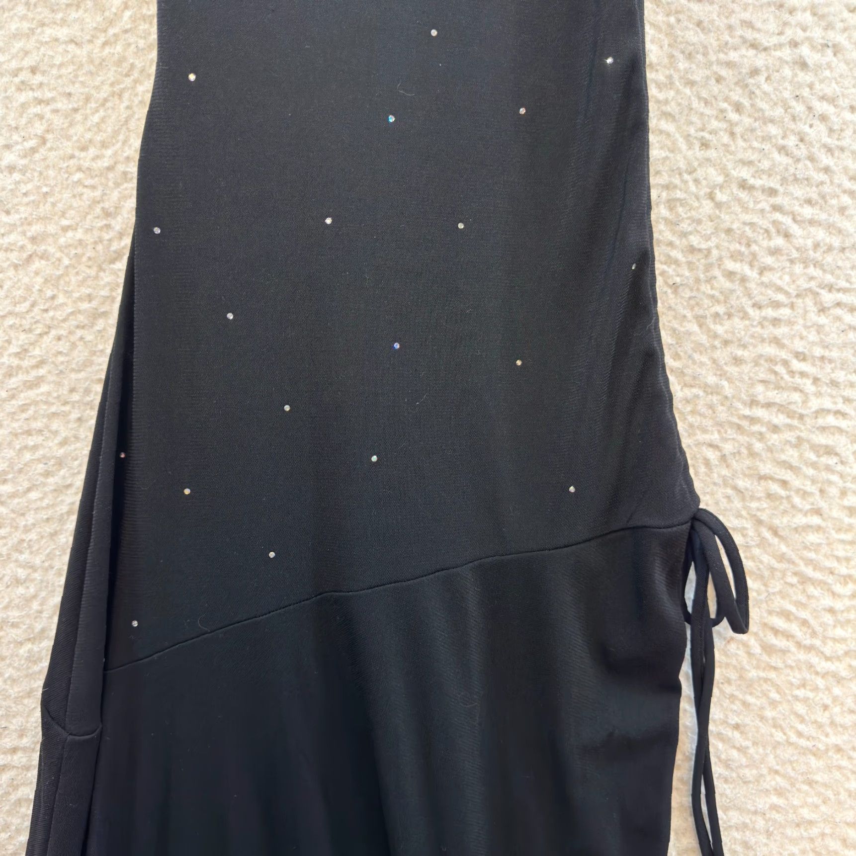 Vintage VINTAGE 90s Y2K Jodi Kristopher Maxi Dress Black One Shoulder Rhinestone Bling Cocktail S Womens Size S / US 4 / IT 40 - 4 Thumbnail