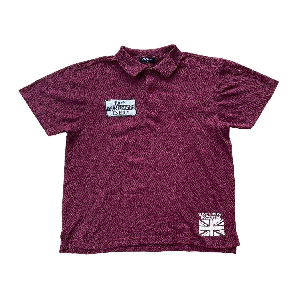 Hysteric Glamour 🇯🇵💀 CINEMA SKULL EMBROIDERED WORDING POLO TSHIRT Size US M / EU 48-50 / 2 - 2 Thumbnail