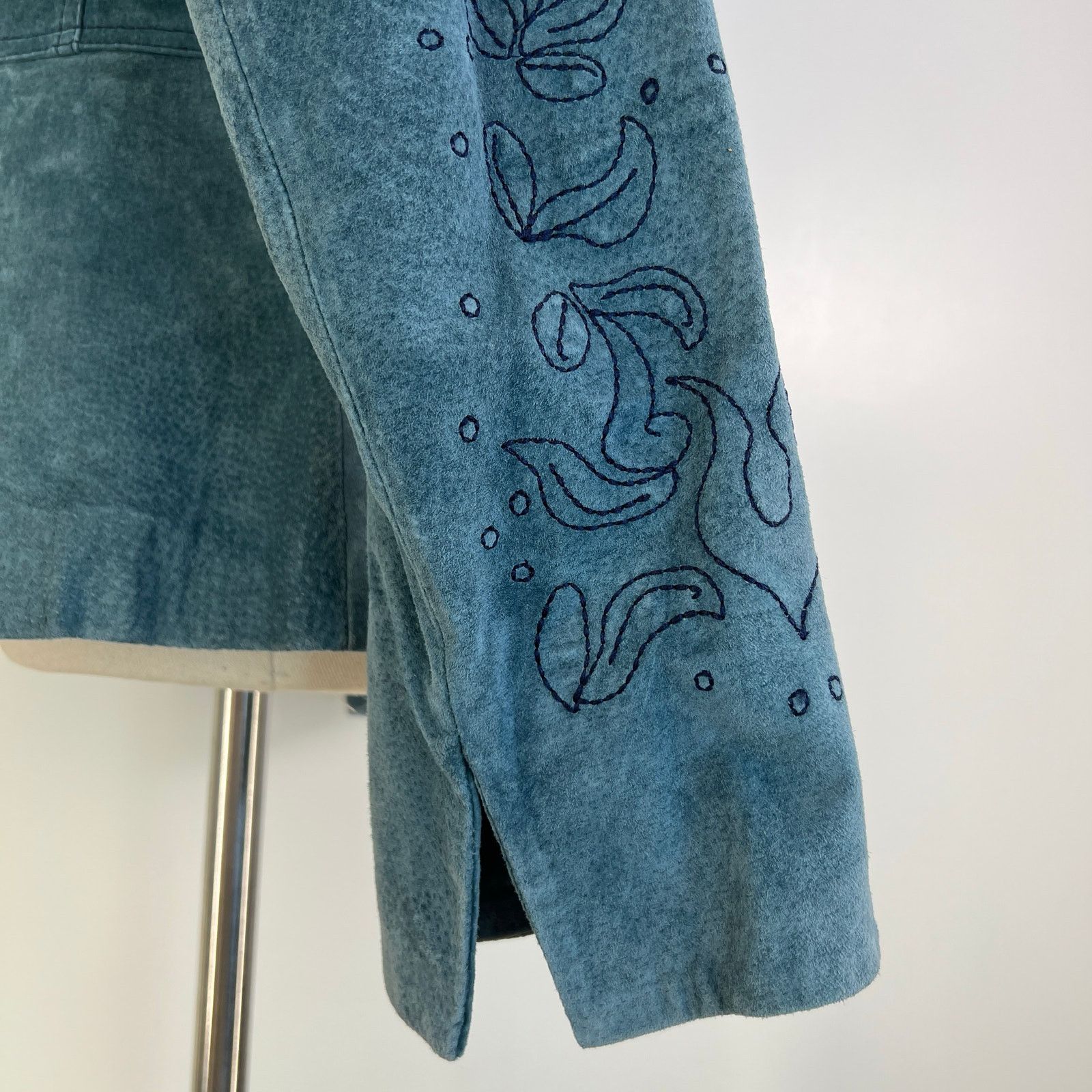 Other × Vintage Pamela McCoy Suede Blue Jacket Embroidered Boho Western Size M / US 6-8 / IT 42-44 - 8 Thumbnail