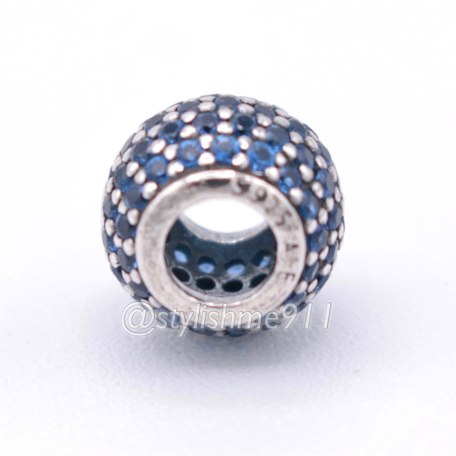 Authentic PANDORA Pave Lights with Blue Crystal Charm