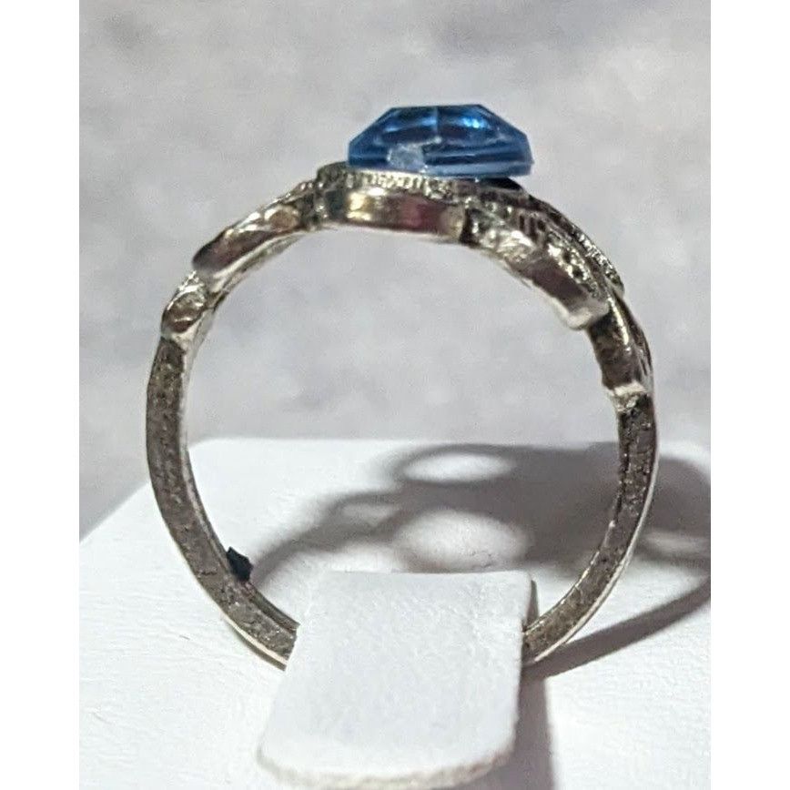 Other Floral Silver Tone Blue Gemmed Fashion Ring Size 6 Size ONE SIZE - 12 Thumbnail