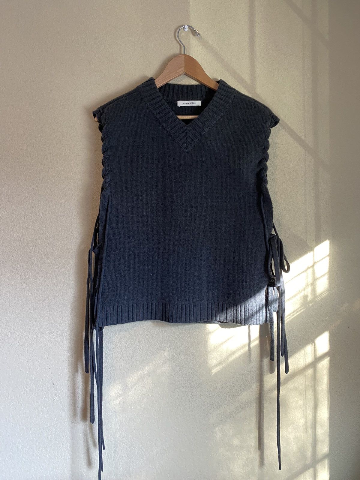 image of Craig Green Lace Up Vest in Grey, Men's (Size Medium)