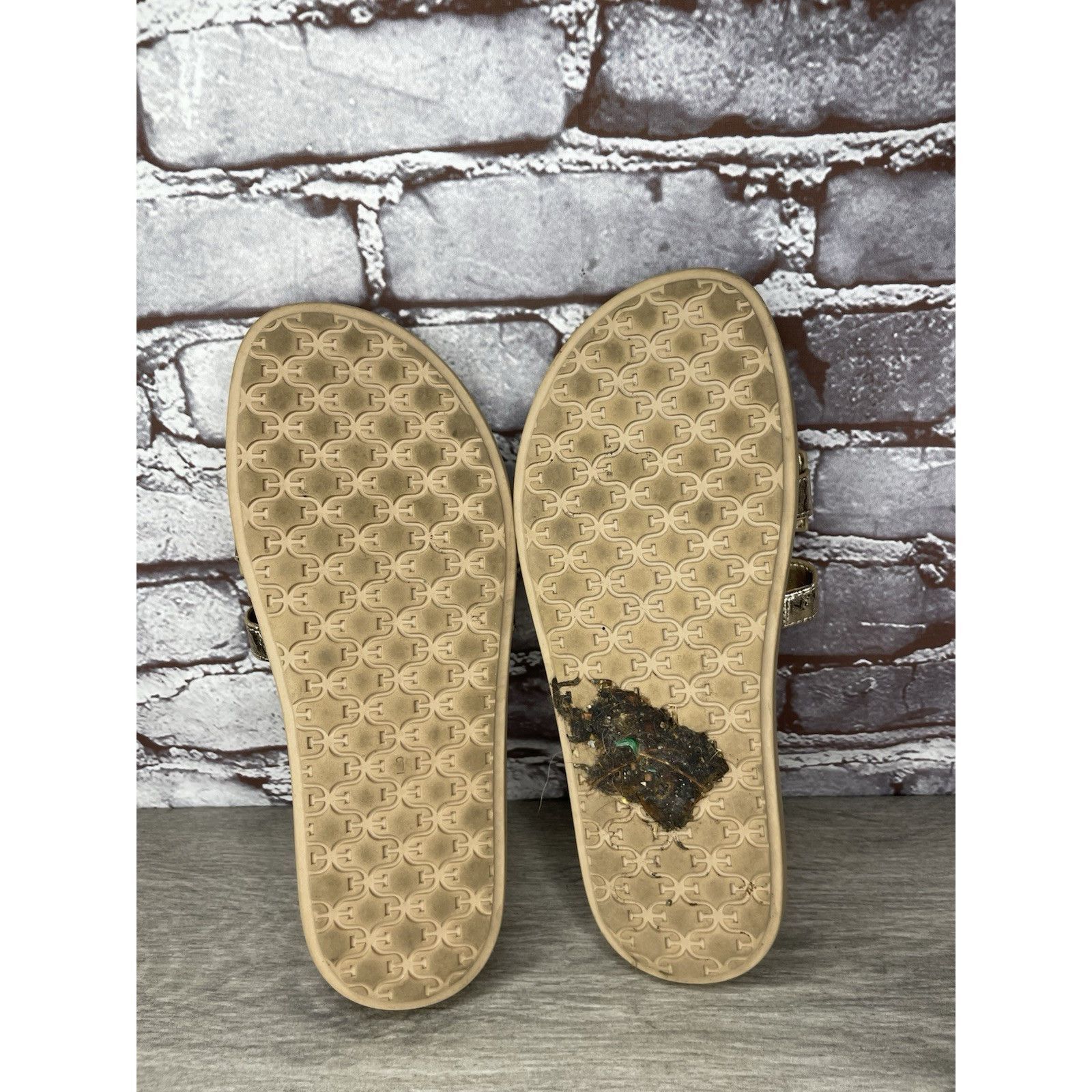 Sam Edelman Sam Edelman Valeri Metallic Gold Leather Slides Sandals Wome Size US 9 / IT 39 - 6 Thumbnail