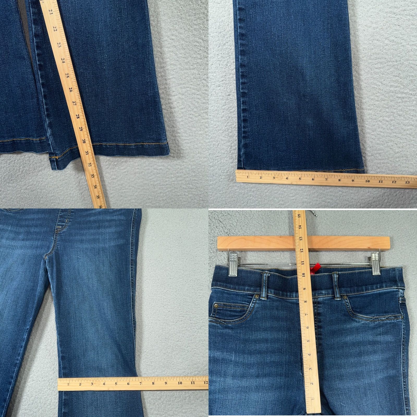 Spanx Spanx Jeans Women High Rise Slim Flared Flare Pull On 30X31 Denim Blue Stretch Cotton Blend Pockets Elastic Waist Medium M IT Size 30" / US 8 / IT 44 - 8 Thumbnail