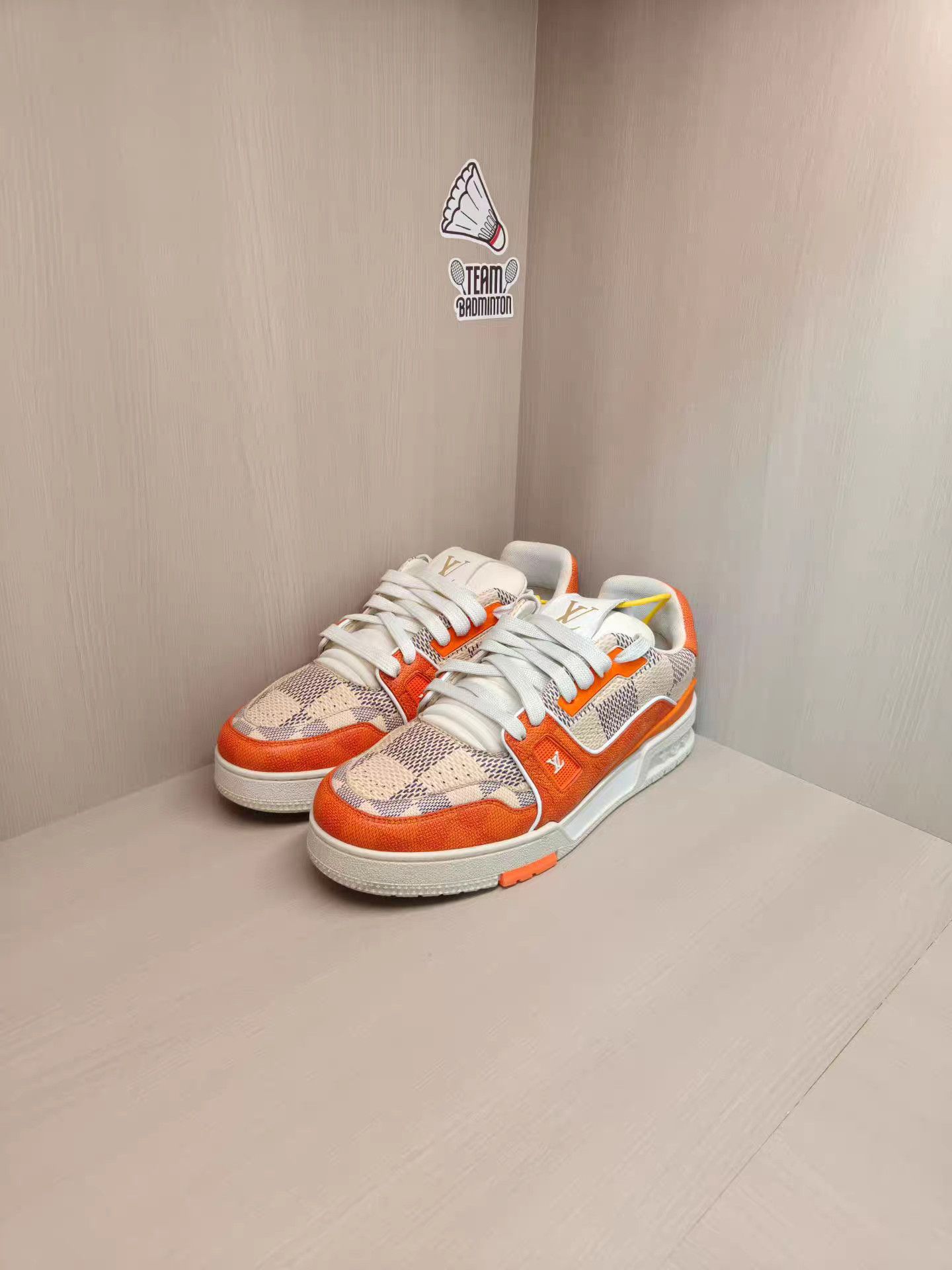 Louis Vuitton Louis Vuitton Trainer Orange Checkerboard K15 Size US 7 / EU 40 - 1 Thumbnail