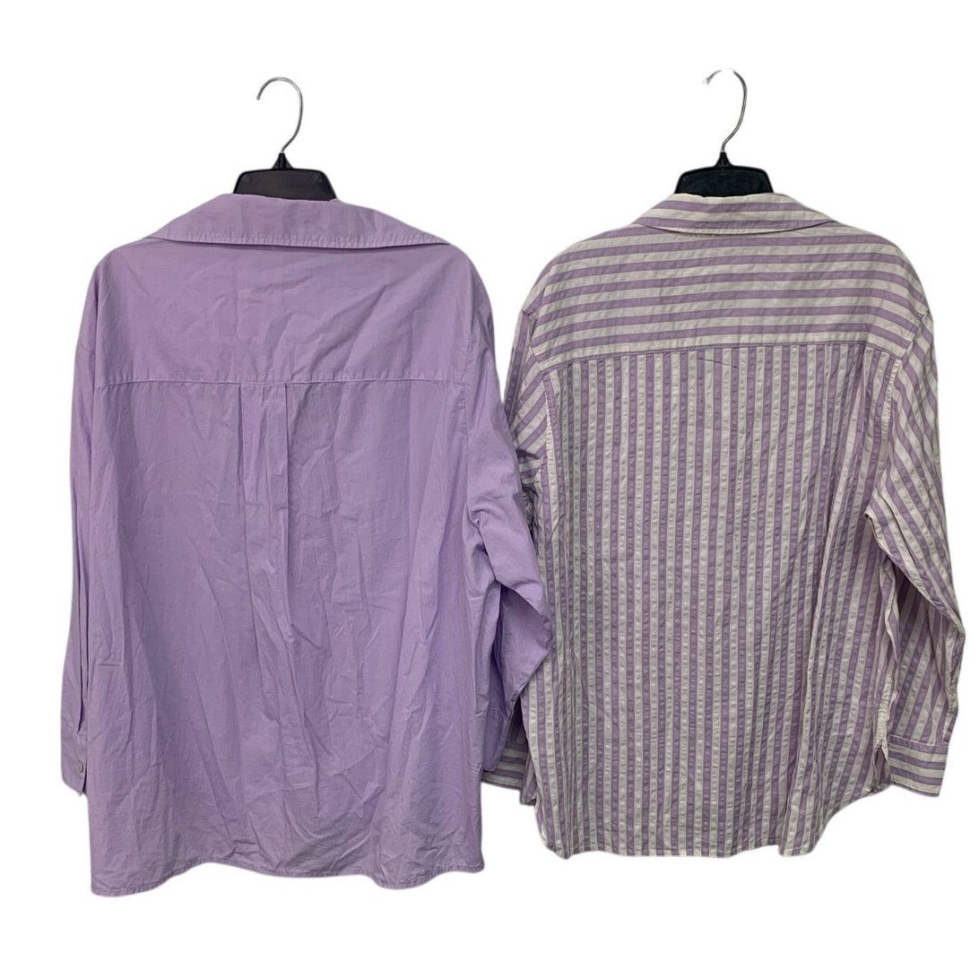 American Eagle Outfitters 2 New Aerie Small Long Sleeve Collared Button Up Shirts Size M / US 6-8 / IT 42-44 - 2 Thumbnail
