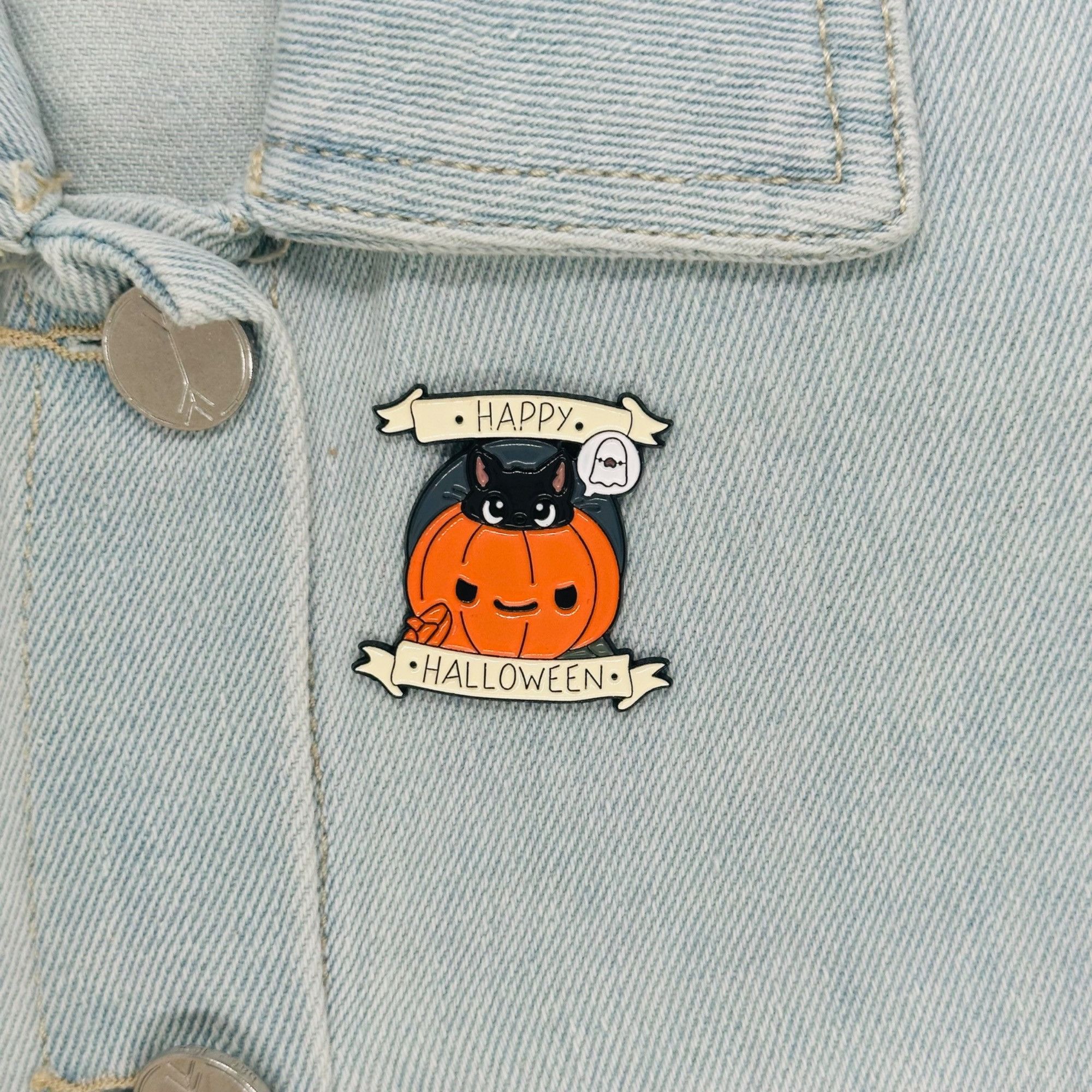 Designer ☀️Oz Enamel Pins Halloween Punk Cute Ghost Pumpkin Skull Bro Size ONE SIZE - 1 Thumbnail