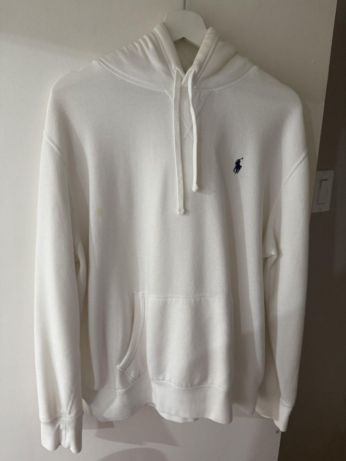 Polo Ralph Lauren White Polo Hoodie w/ Navy Logo Size US M / EU 48-50 / 2 - 1 Thumbnail