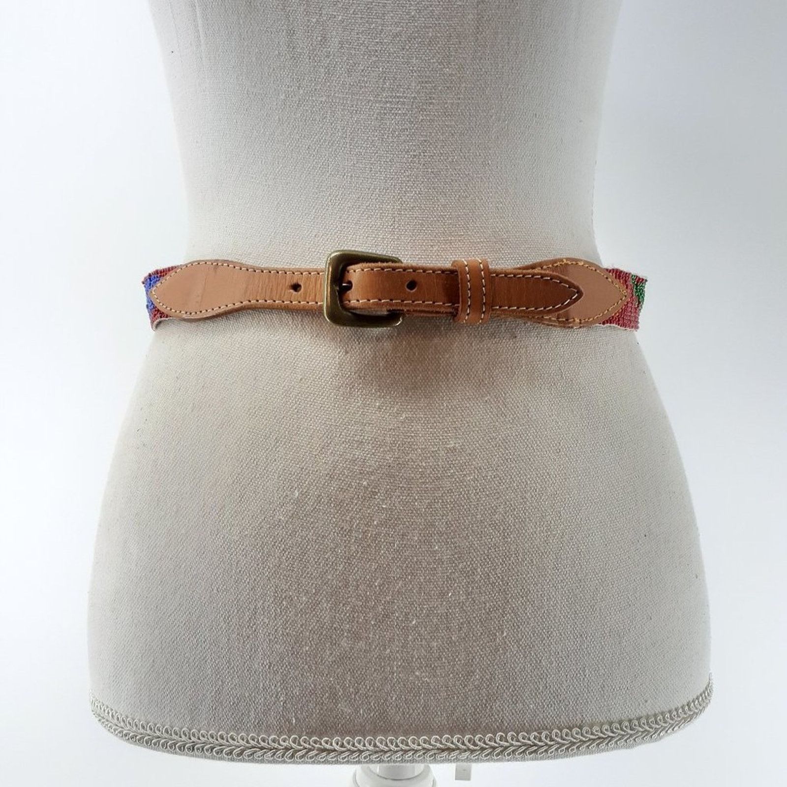 Other CDE Women's Beaded Fish Multicolored Belt Leather Boho 28 Size ONE SIZE - 1 Thumbnail