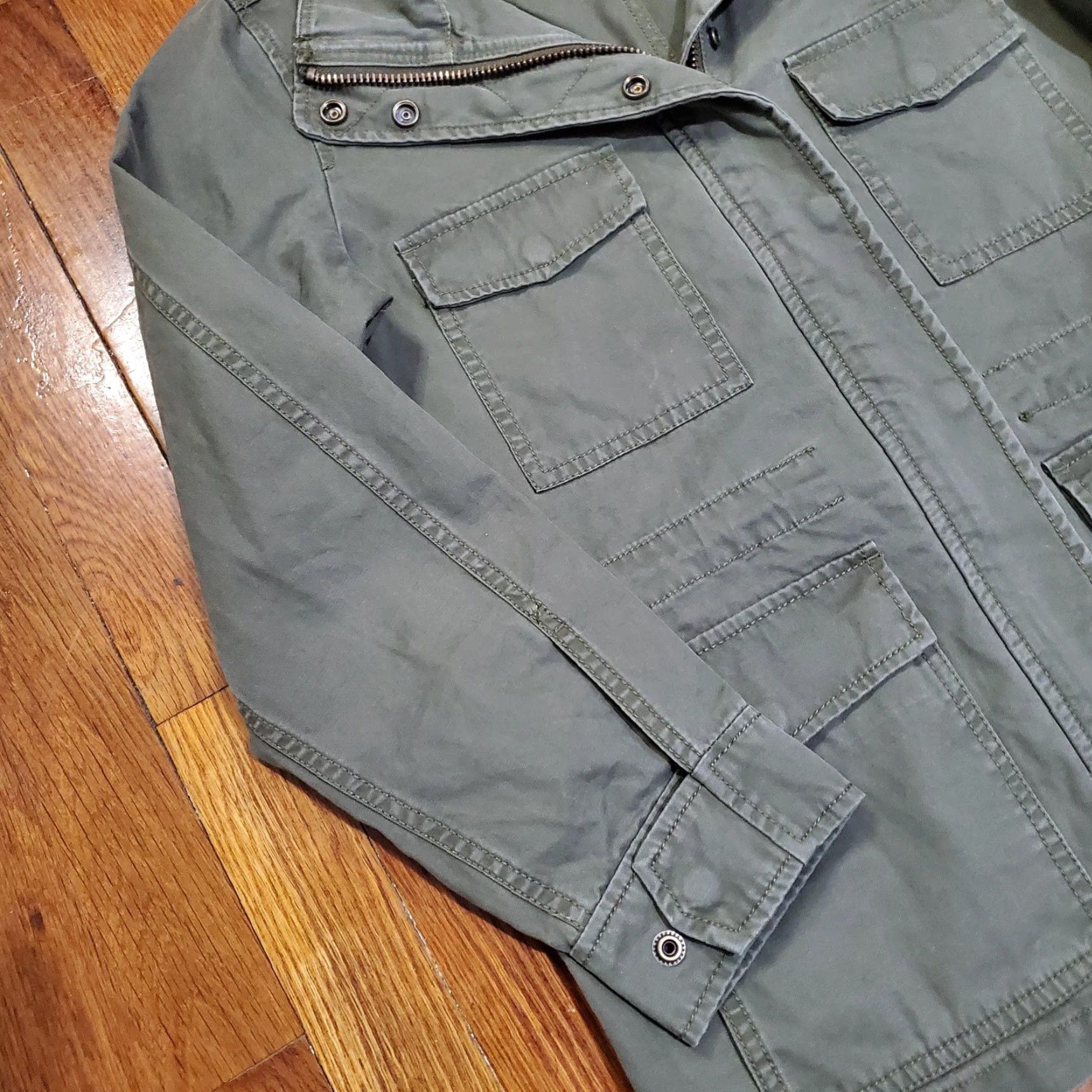 Madewell **Madewell Womens XS Green Military Jacket Full Zip Pockets** User: **Madewell Womens XS Green Full Zip Military Jacket Pockets** Size XS / US 0-2 / IT 36-38 - 2 Thumbnail