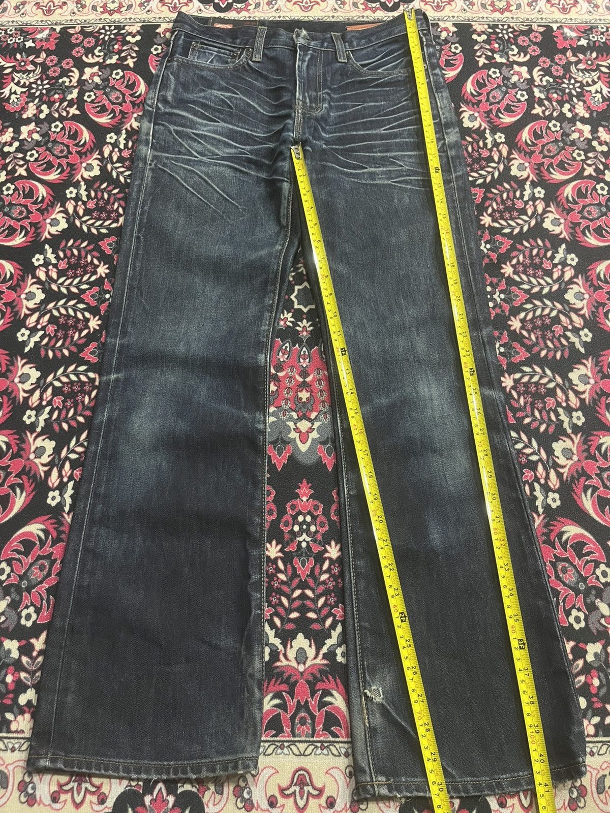 Tornado Mart Gap 1969 Dark Blue Whisker Washed Slim Boot Cut Jeans Size US 30 / EU 46 - 13 Thumbnail