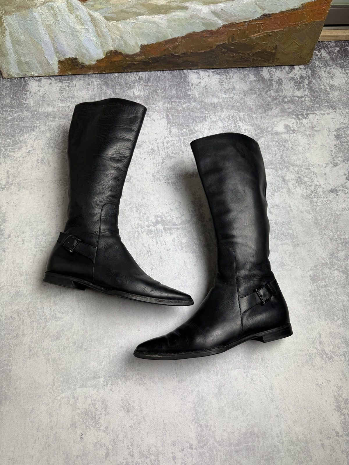 Gucci Gucci By Tom Ford Rare Vintage Moto Racing Y2K Leather Boots Size US 6.5 / IT 36.5 - 2 Thumbnail