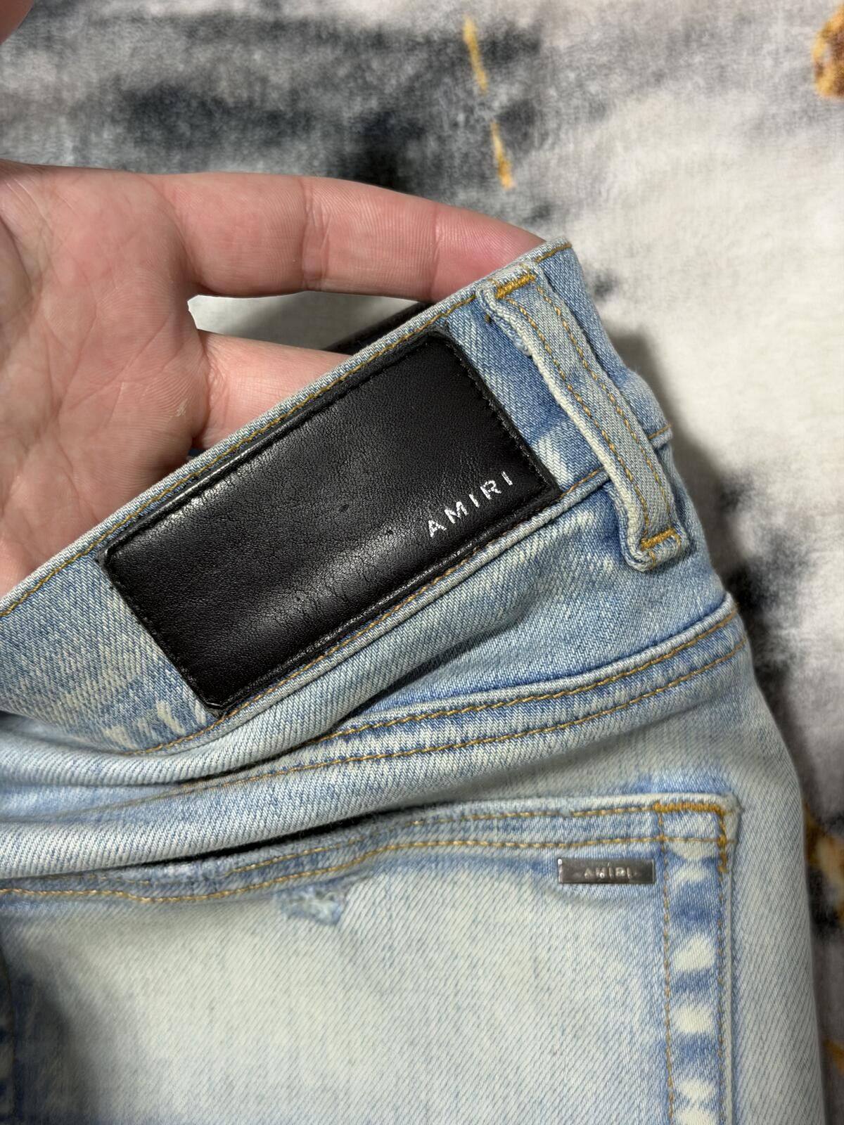 Amiri Amiri MX1 Green/Grey Camo Patch Indigo Denim - Sz34 Size US 34 / EU 50 - 4 Thumbnail