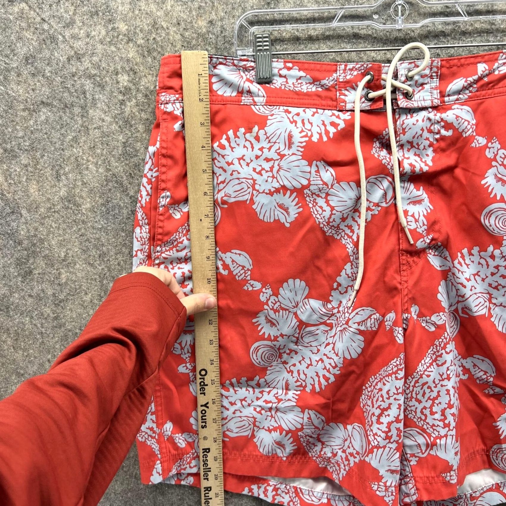 Nautica Nautica Shorts Men XL Trunks Lined Orange Floral Polyester Swimwear Drawstring Size US 36 / EU 52 - 6 Thumbnail