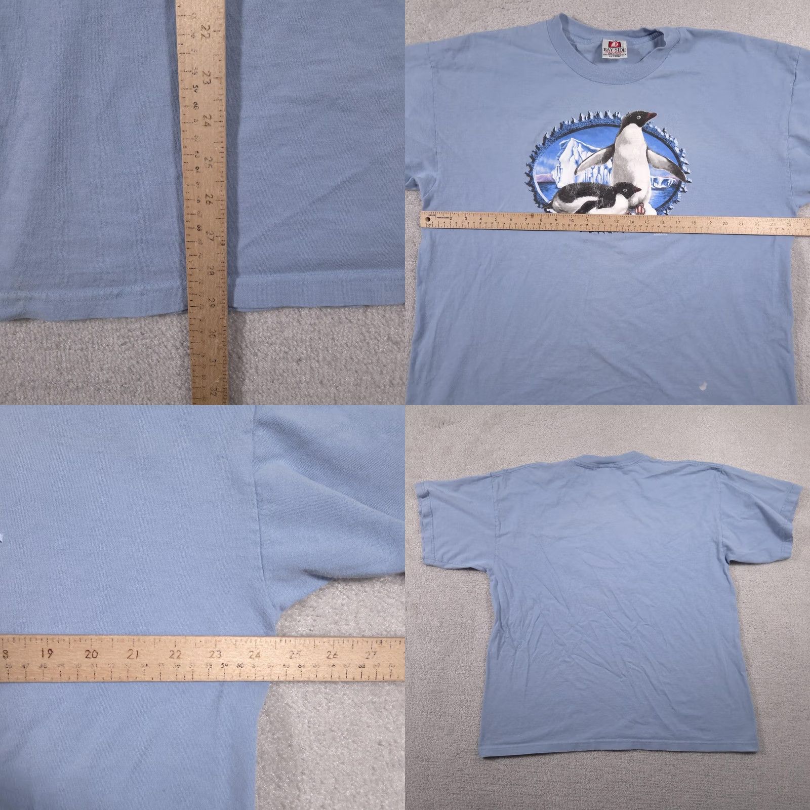 Vintage VINTAGE Bayside Shirt Mens 2XL Blue Penguin Look & Touch 2002 USA Graphic Tee 00s Crew Neck Short Sleeve Heavyweight Preshrunk Triangle of Penguins Size US XXL / EU 58 / 5 - 9 Thumbnail