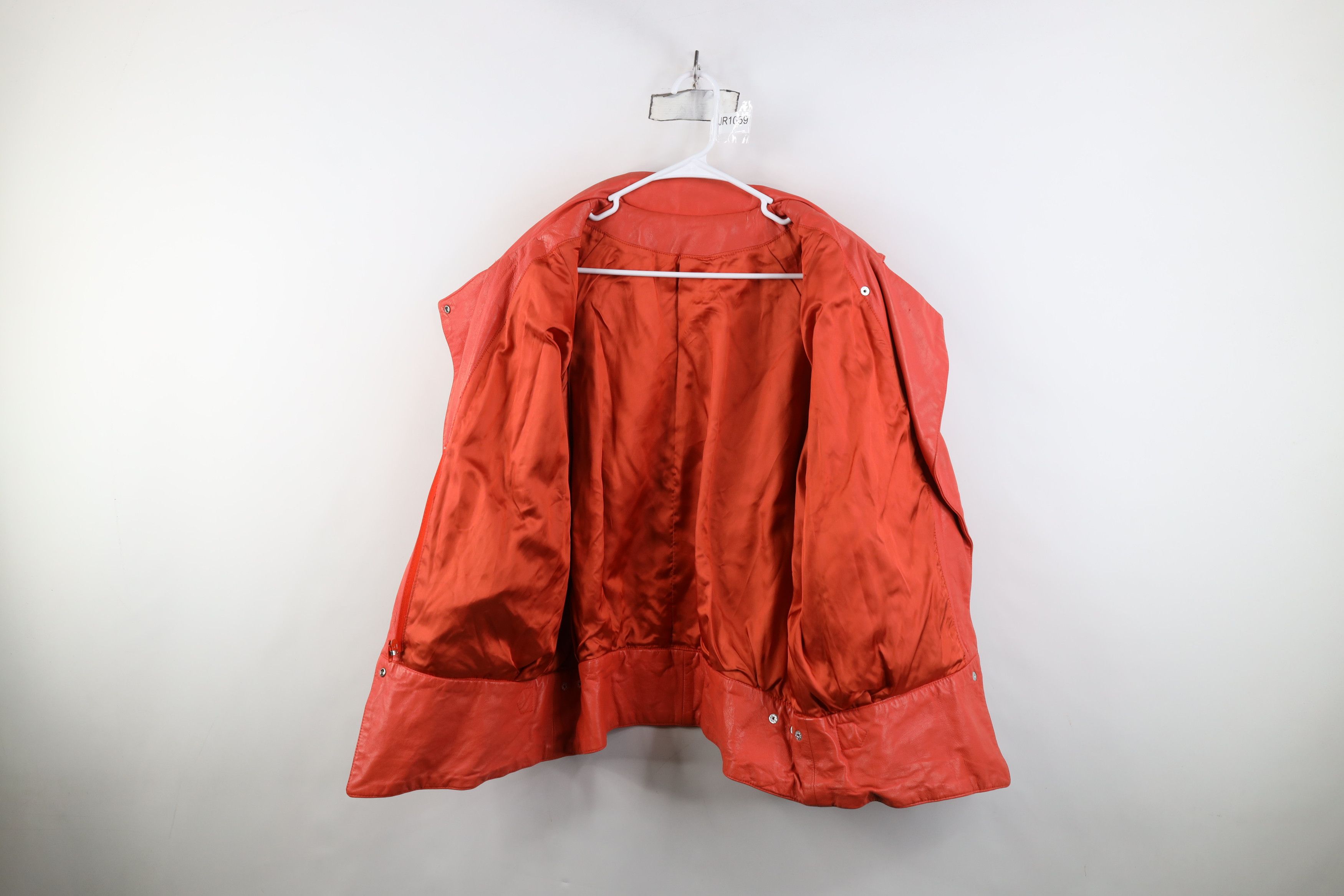 Vintage Vintage 80s Mid Mod Soft Leather Button Back Jacket Coral Size L / US 10 / IT 46 - 9 Thumbnail