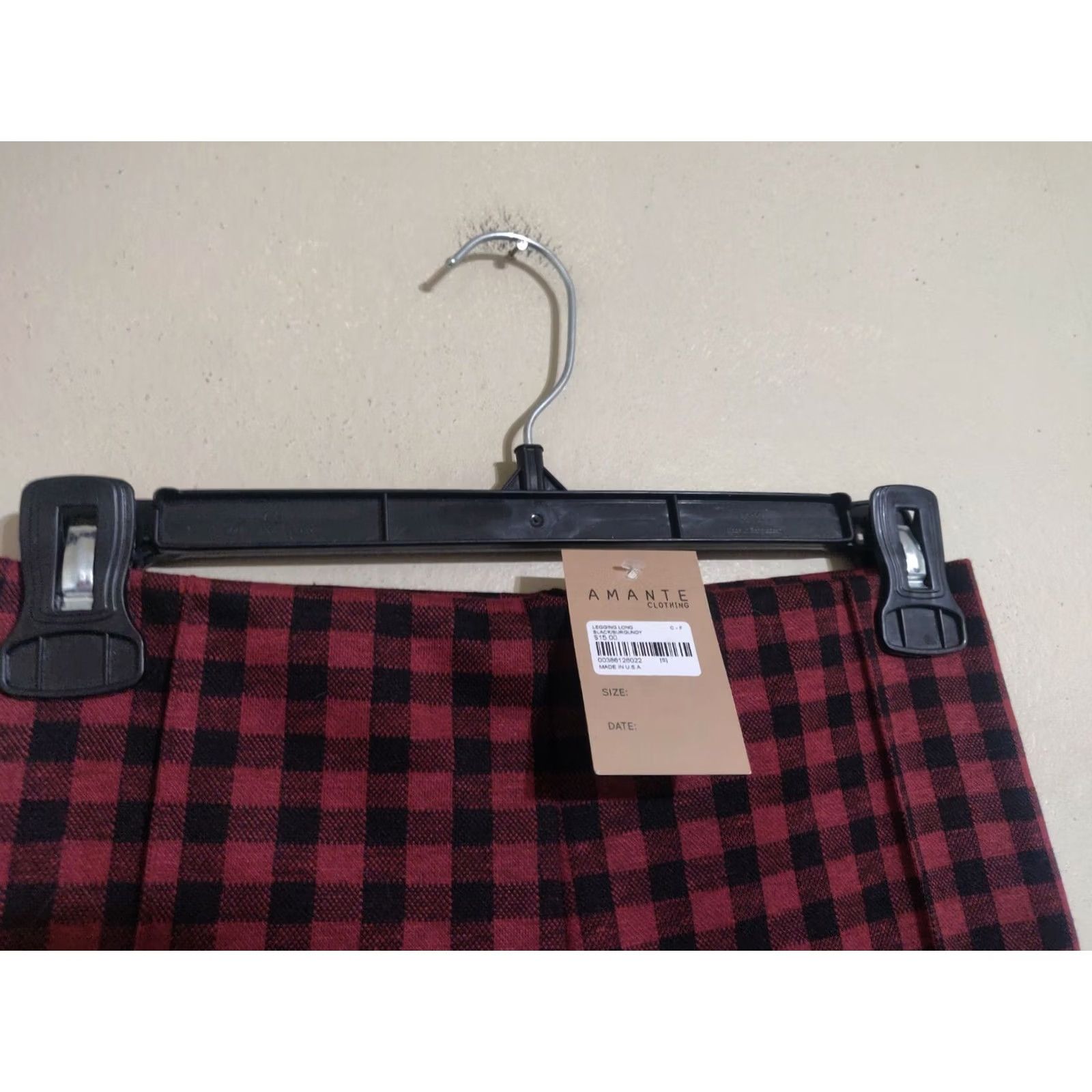 Vintage Amante Clothing Pants Leggings Women S Red Black Plaid Tartan Stretch New Size 28" / US 6 / IT 42 - 2 Thumbnail