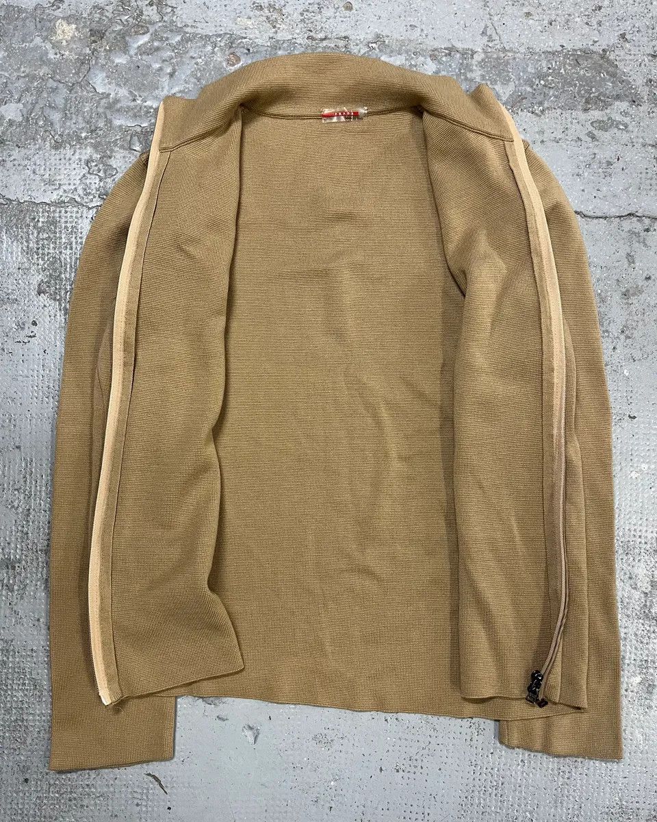Prada SS1999 Prada Beige Wool Elbow Patch Zip-Up Sweater Size US L / EU 52-54 / 3 - 8 Thumbnail